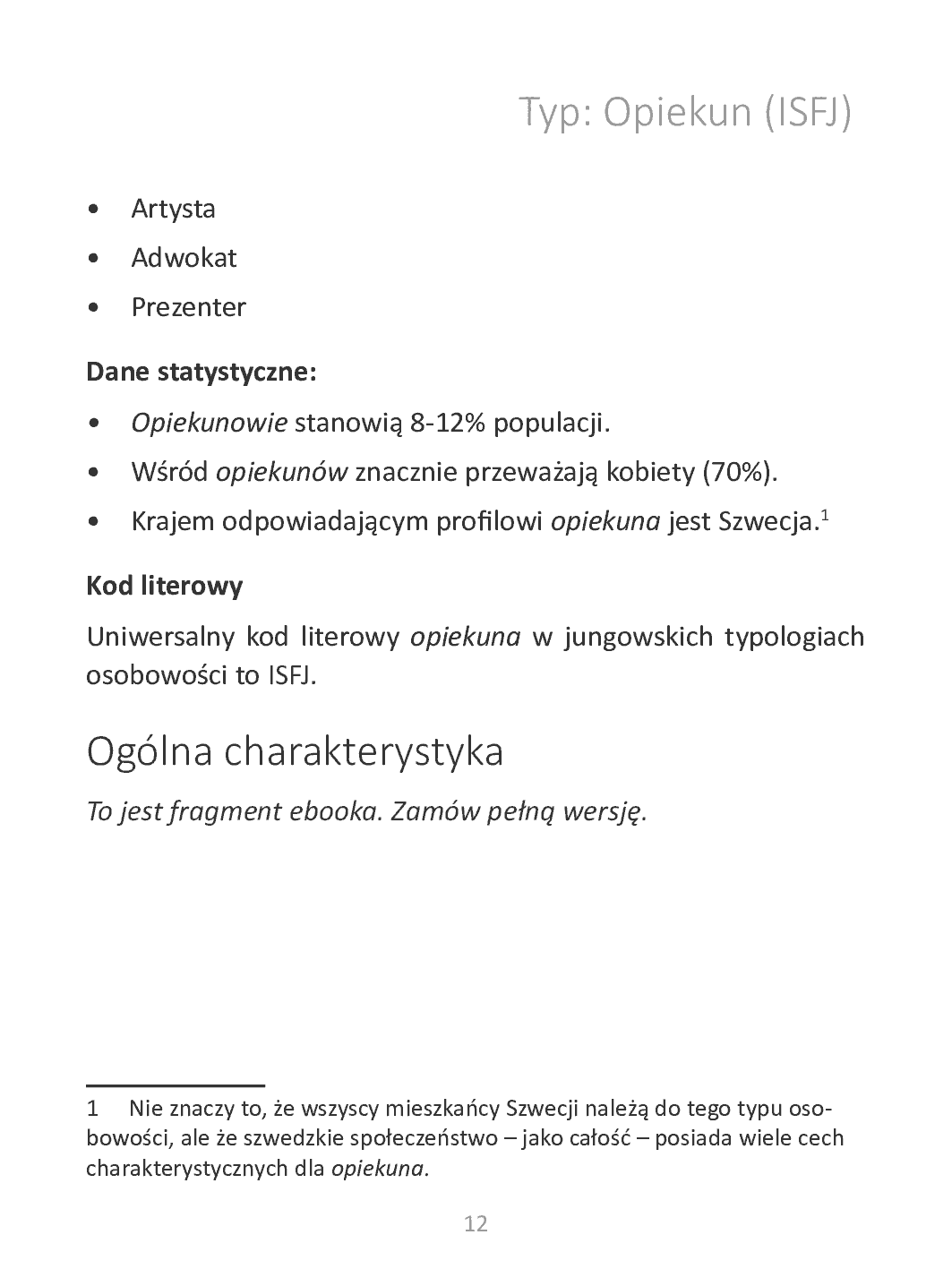 Fragment „Twój typ osobowości: Opiekun (ISFJ)” — strona 12 z 12