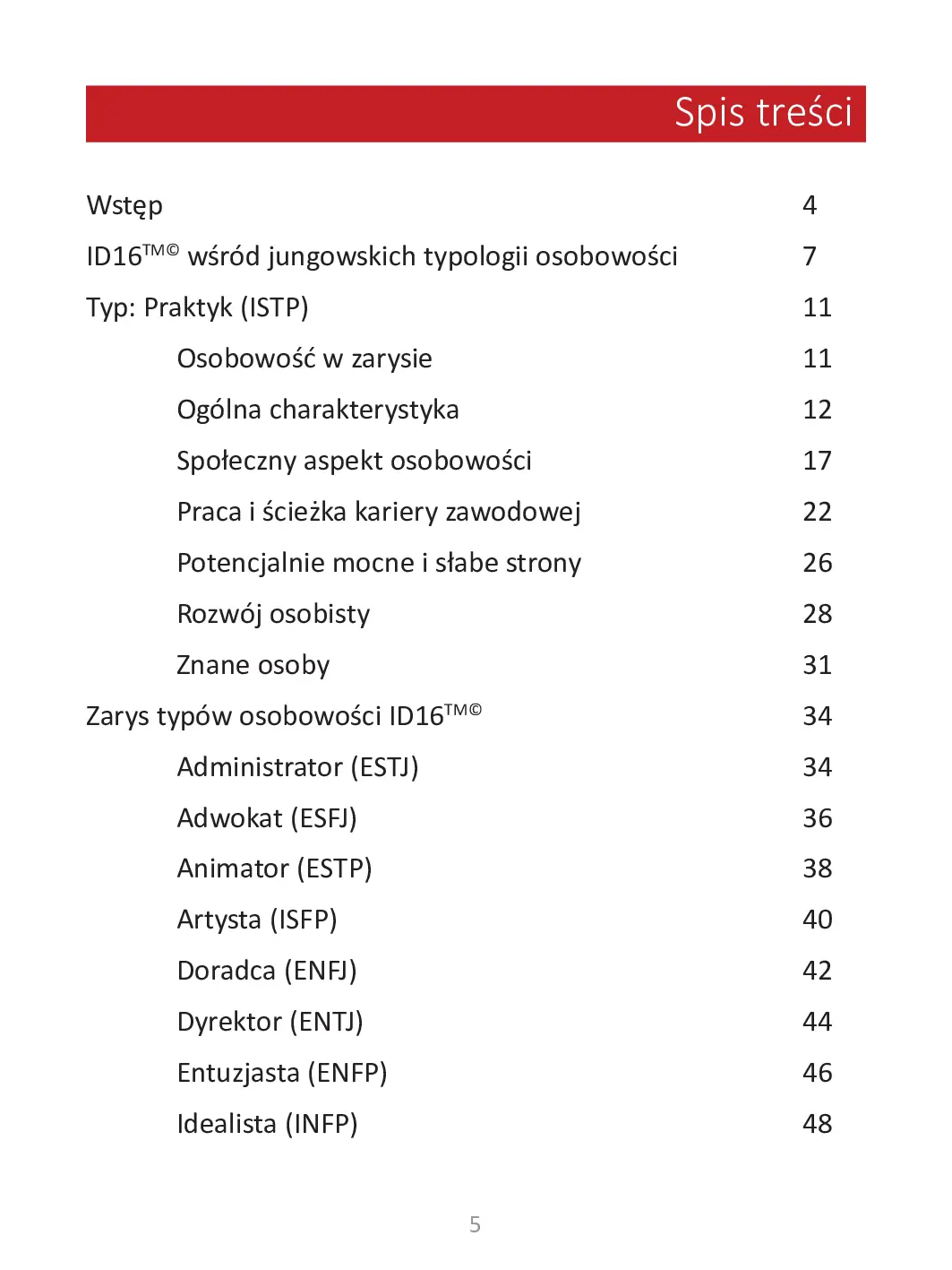 Fragment „Twój typ osobowości: Praktyk (ISTP)” — strona 5 z 12