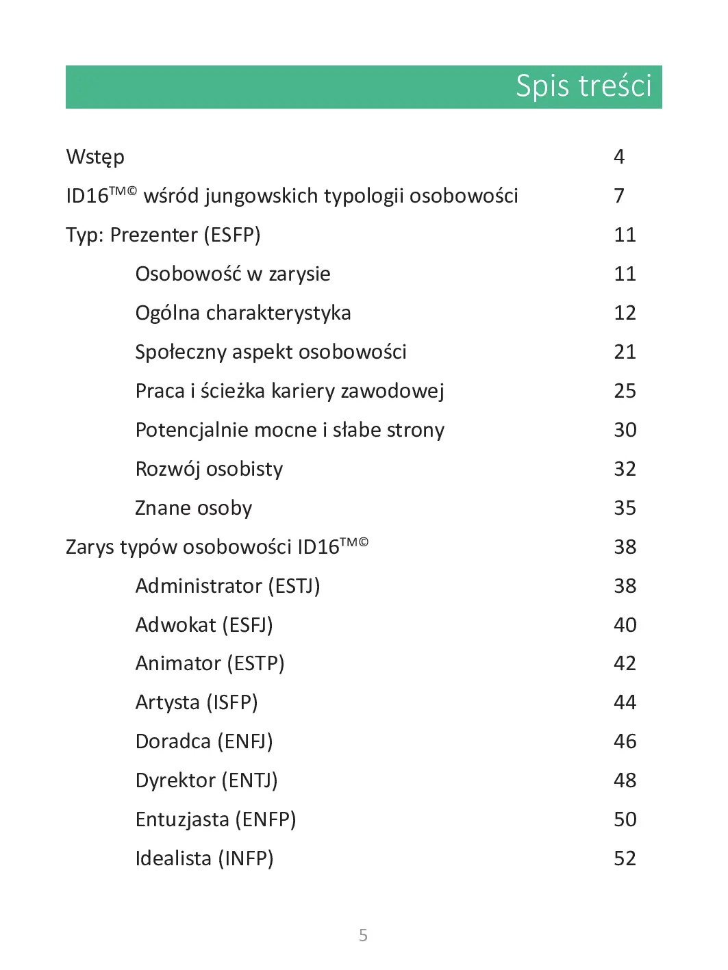 Fragment „Twój typ osobowości: Prezenter (ESFP)” — strona 5 z 12