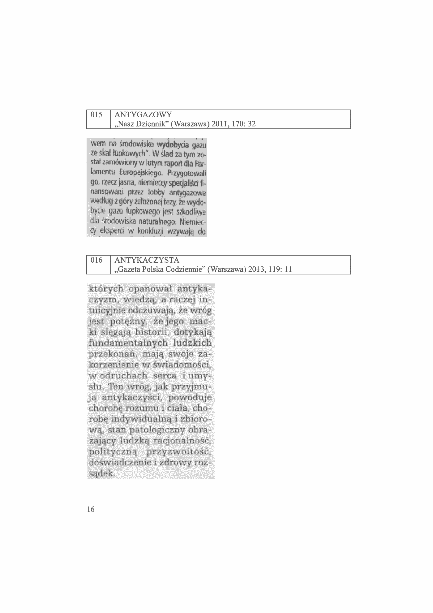 Fragment „W poszukiwaniu nowego słownictwa polskiego Materiały z prasy lat 2011-2013 fotodokumentacja” — strona 16 z 30