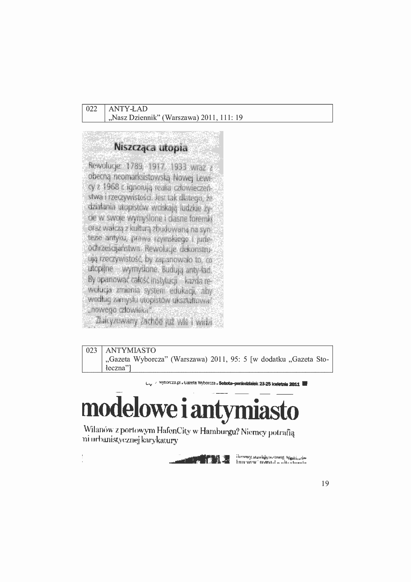 Fragment „W poszukiwaniu nowego słownictwa polskiego Materiały z prasy lat 2011-2013 fotodokumentacja” — strona 19 z 30