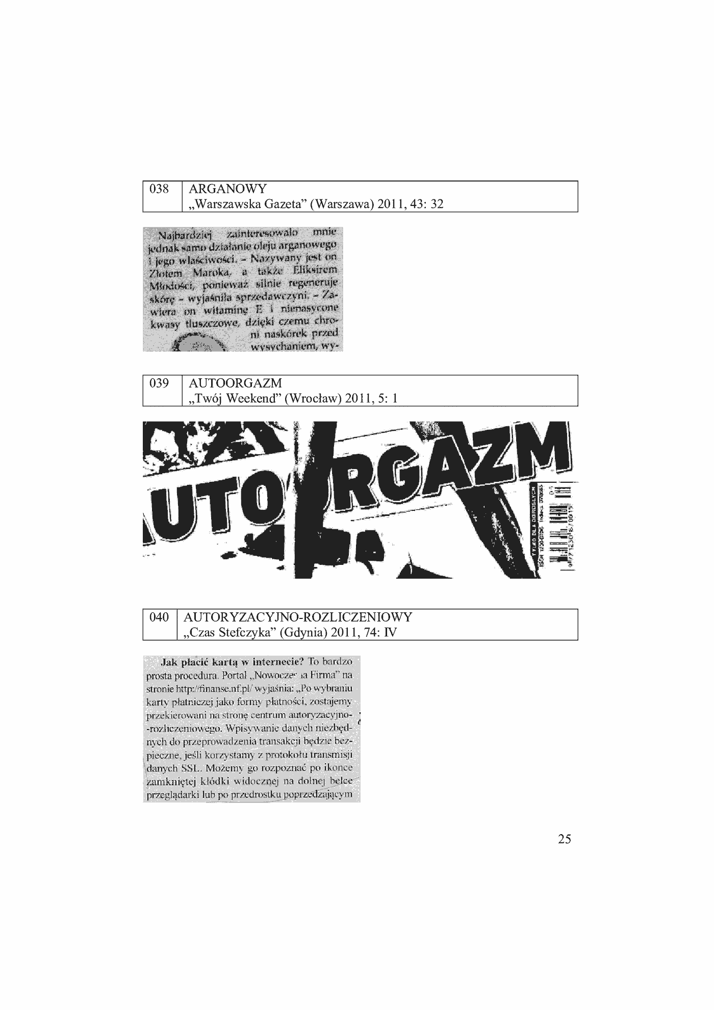 Fragment „W poszukiwaniu nowego słownictwa polskiego Materiały z prasy lat 2011-2013 fotodokumentacja” — strona 25 z 30