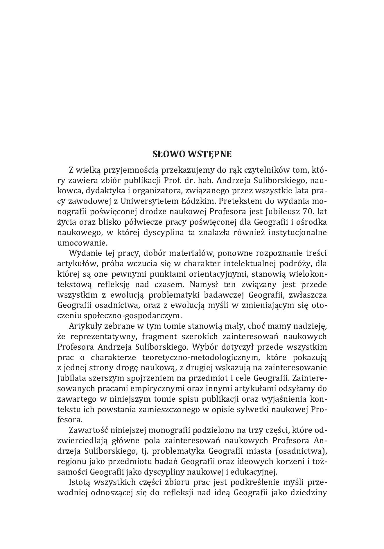 Fragment „Miasto - region - tożsamość geografii. Wybór prac Andrzeja Suliborskiego” — strona 8 z 17