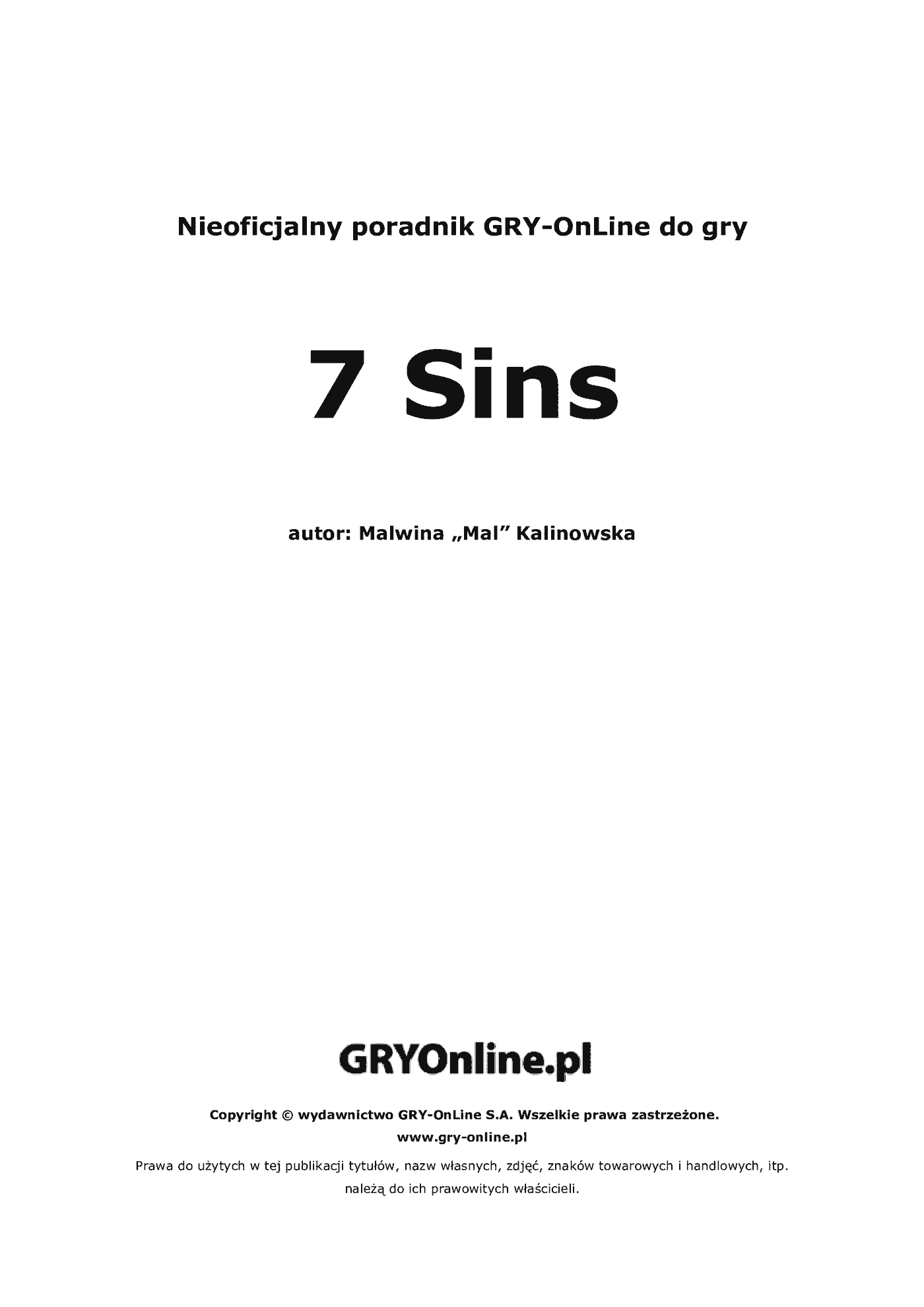 Fragment „7 Sins - poradnik do gry” — strona 2 z 8