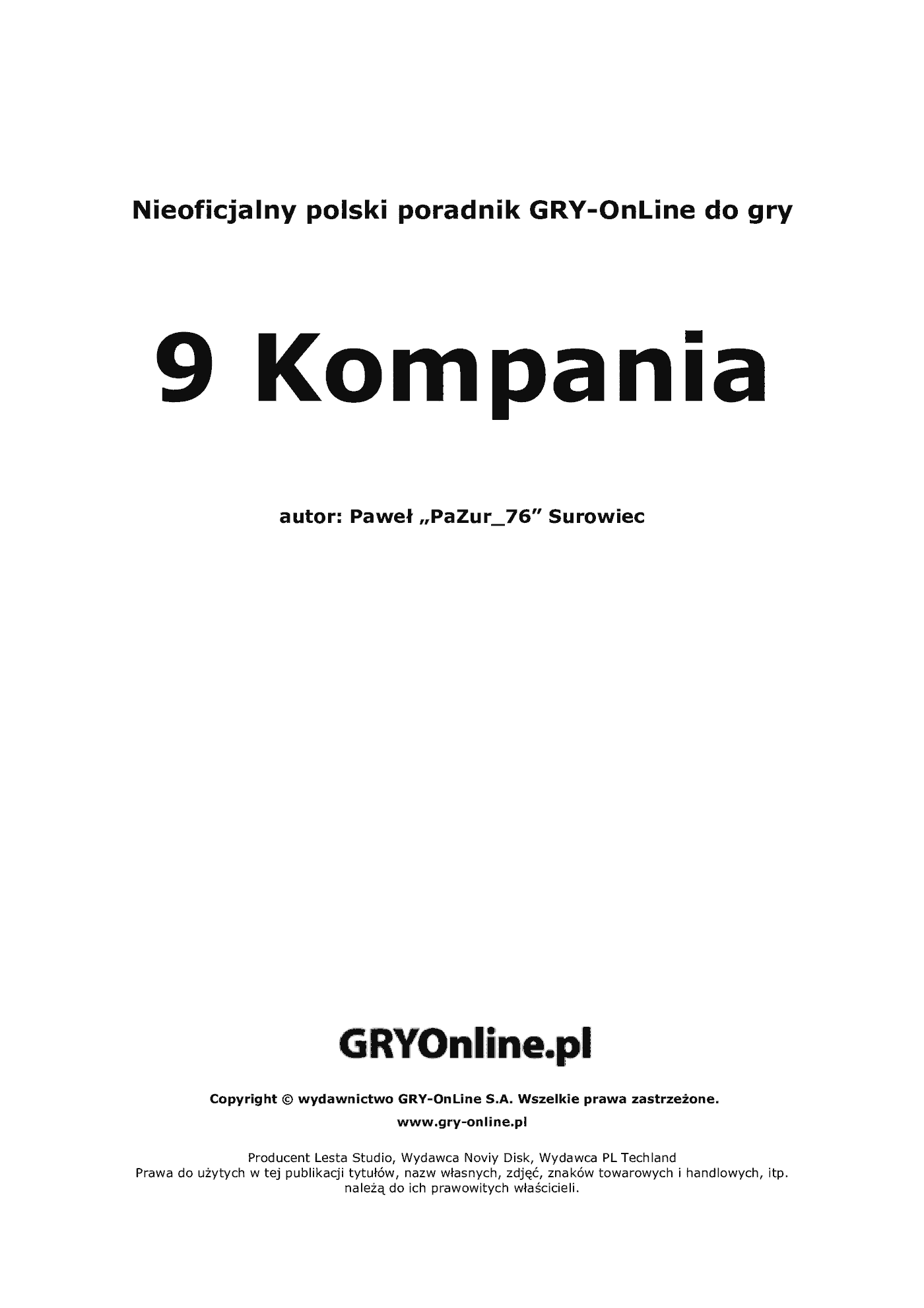 Fragment „9 Kompania - poradnik do gry” — strona 2 z 8