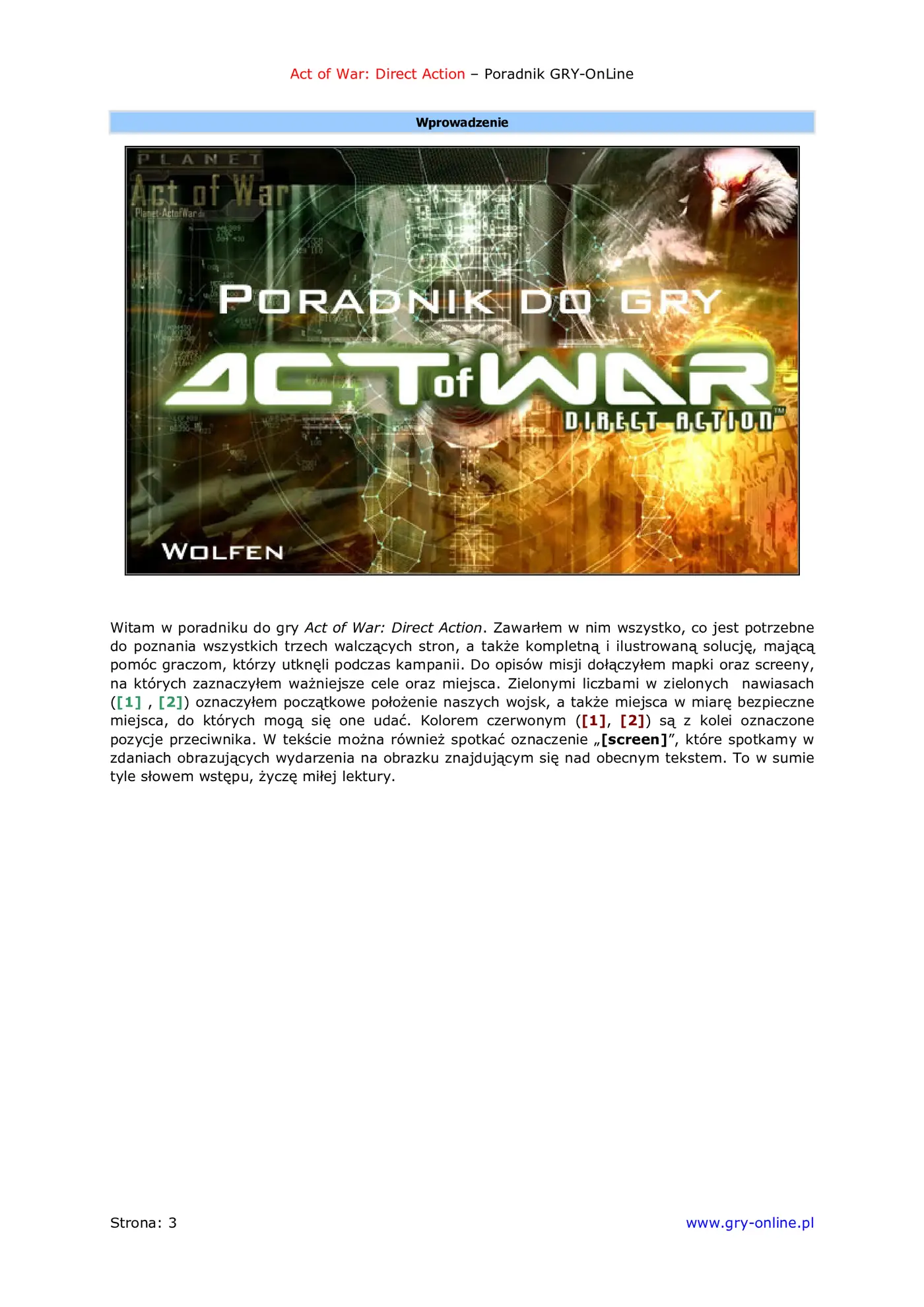 Fragment „Act of War: Direct Action - poradnik do gry” — strona 4 z 8