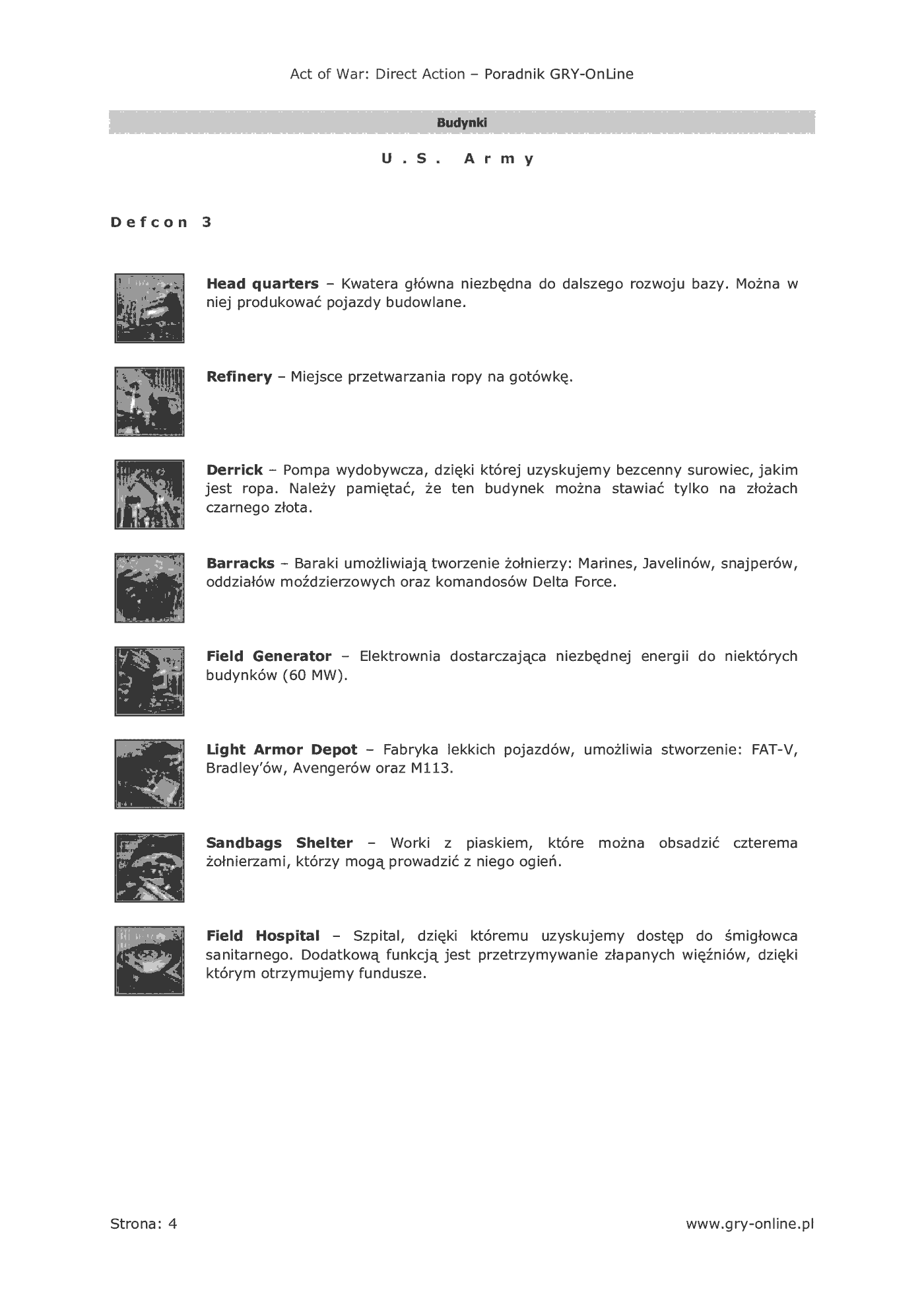Fragment „Act of War: Direct Action - poradnik do gry” — strona 5 z 8