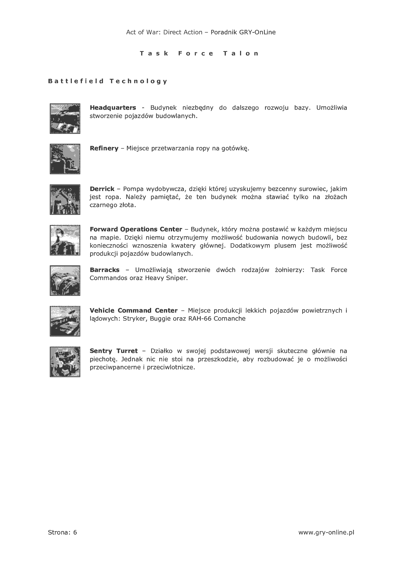 Fragment „Act of War: Direct Action - poradnik do gry” — strona 7 z 8
