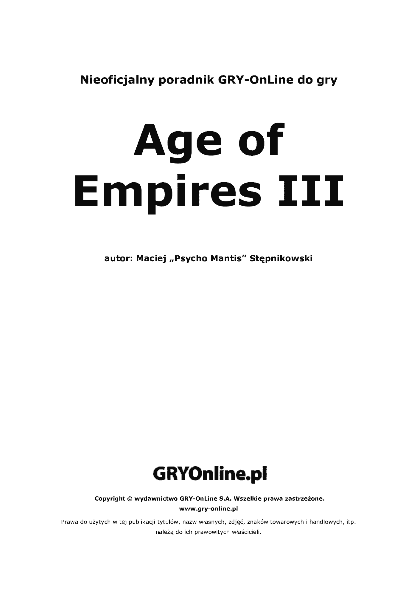 Fragment „Age of Empires III - poradnik do gry” — strona 2 z 8