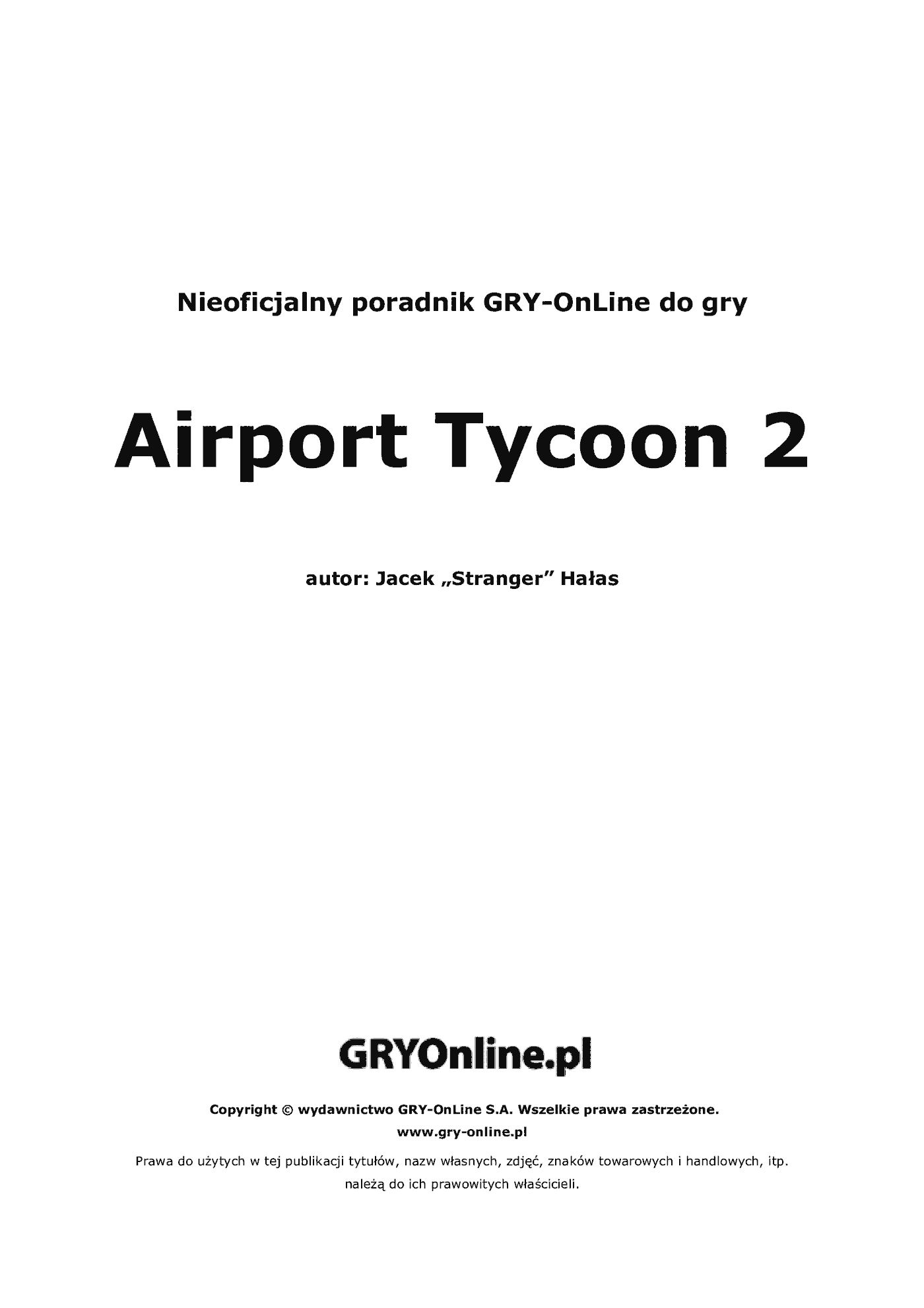 Fragment „Airport Tycoon 2 - poradnik do gry” — strona 2 z 8