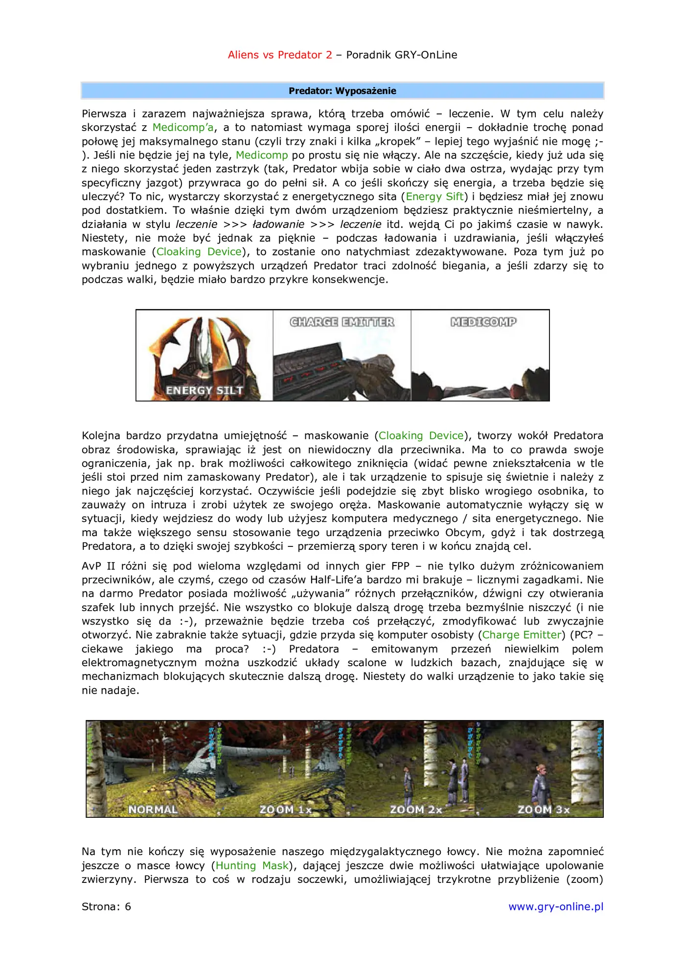 Fragment „Aliens vs Predator 2 - poradnik do gry” — strona 7 z 8
