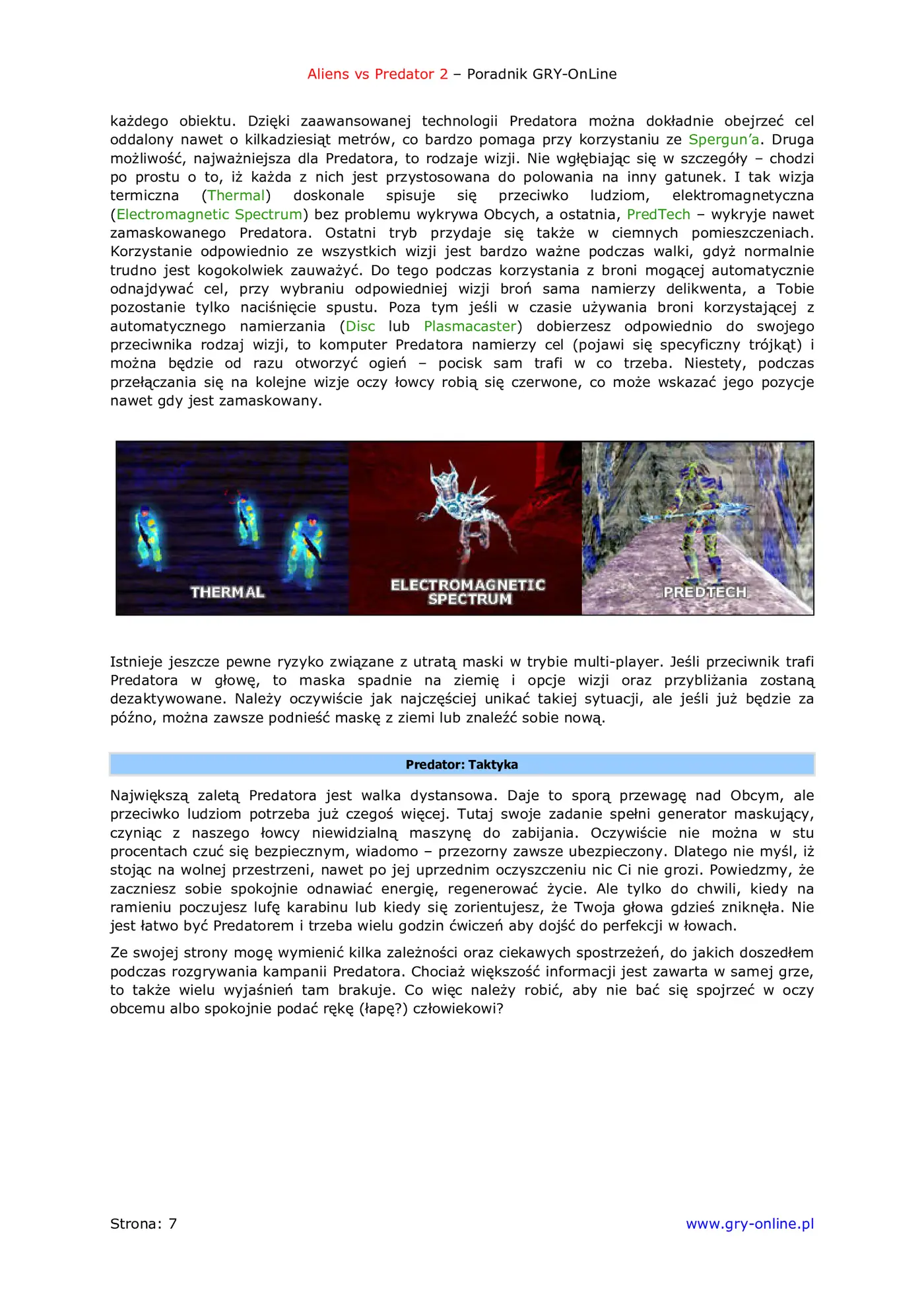 Fragment „Aliens vs Predator 2 - poradnik do gry” — strona 8 z 8