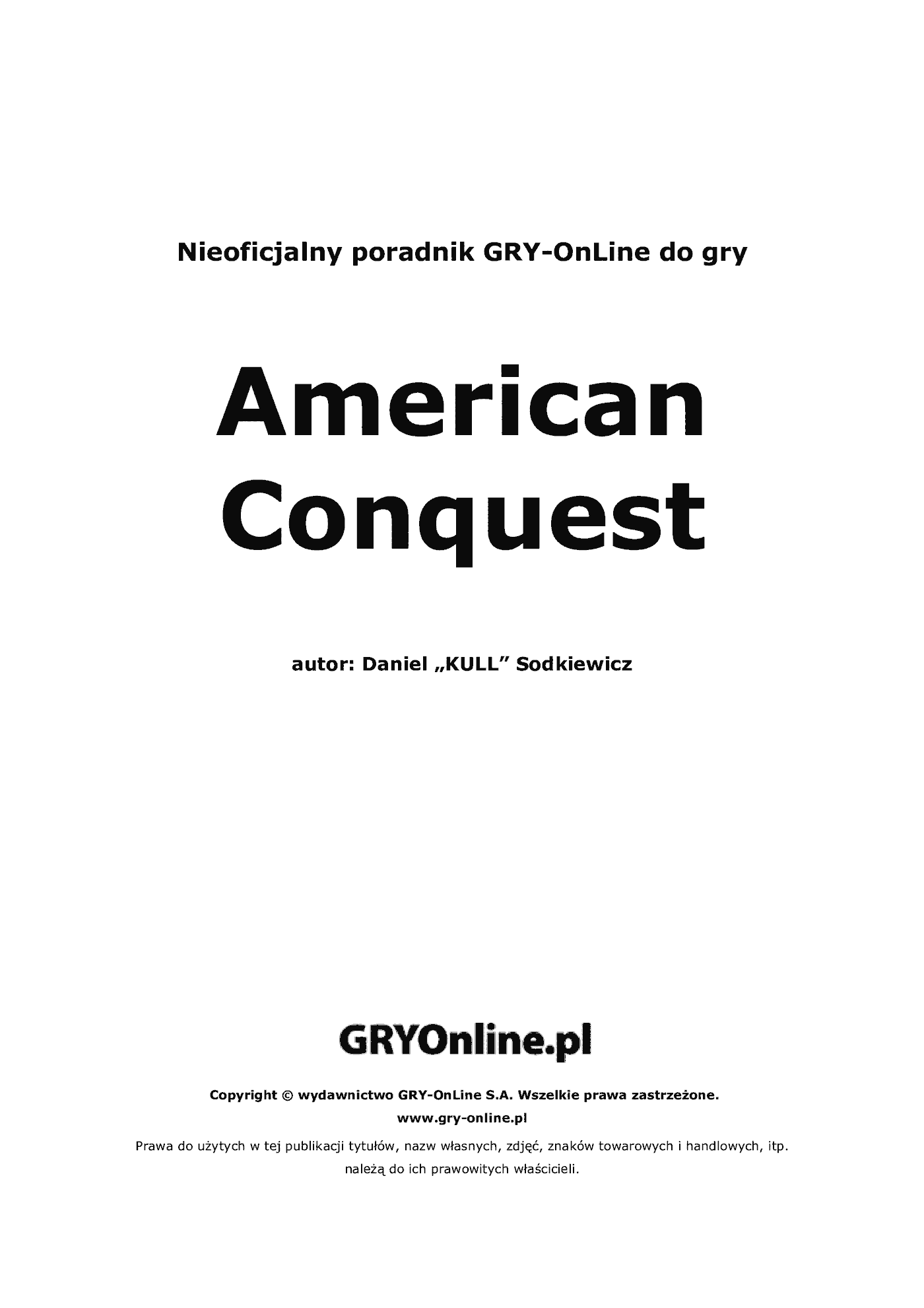 Fragment „American Conquest - poradnik do gry” — strona 2 z 8
