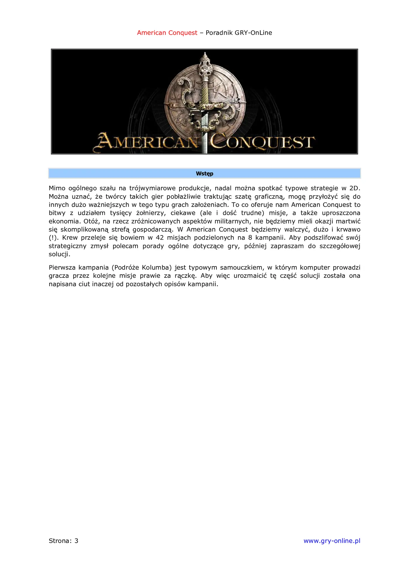 Fragment „American Conquest - poradnik do gry” — strona 4 z 8