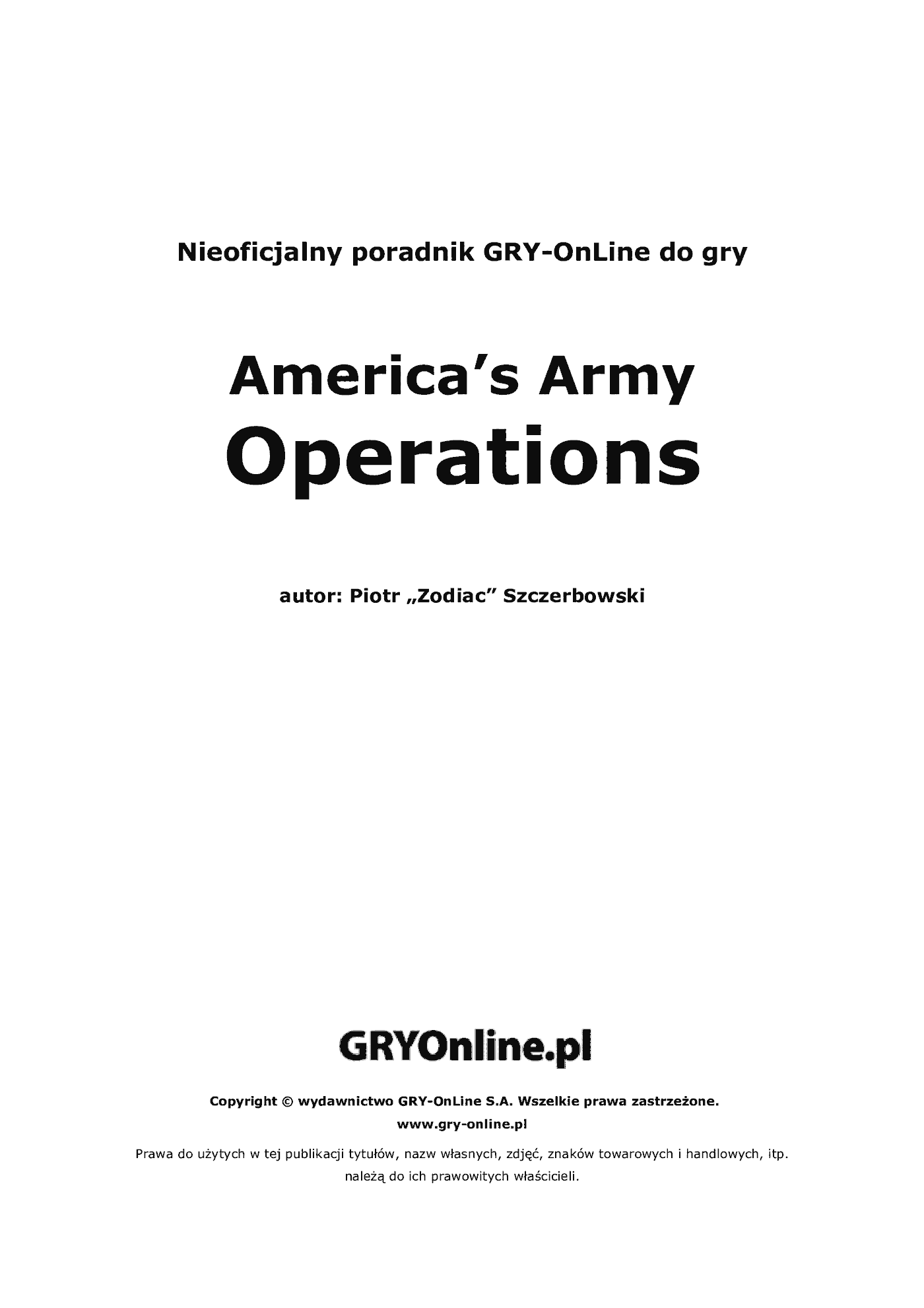 Fragment „America's Army: Operations - poradnik do gry” — strona 2 z 8