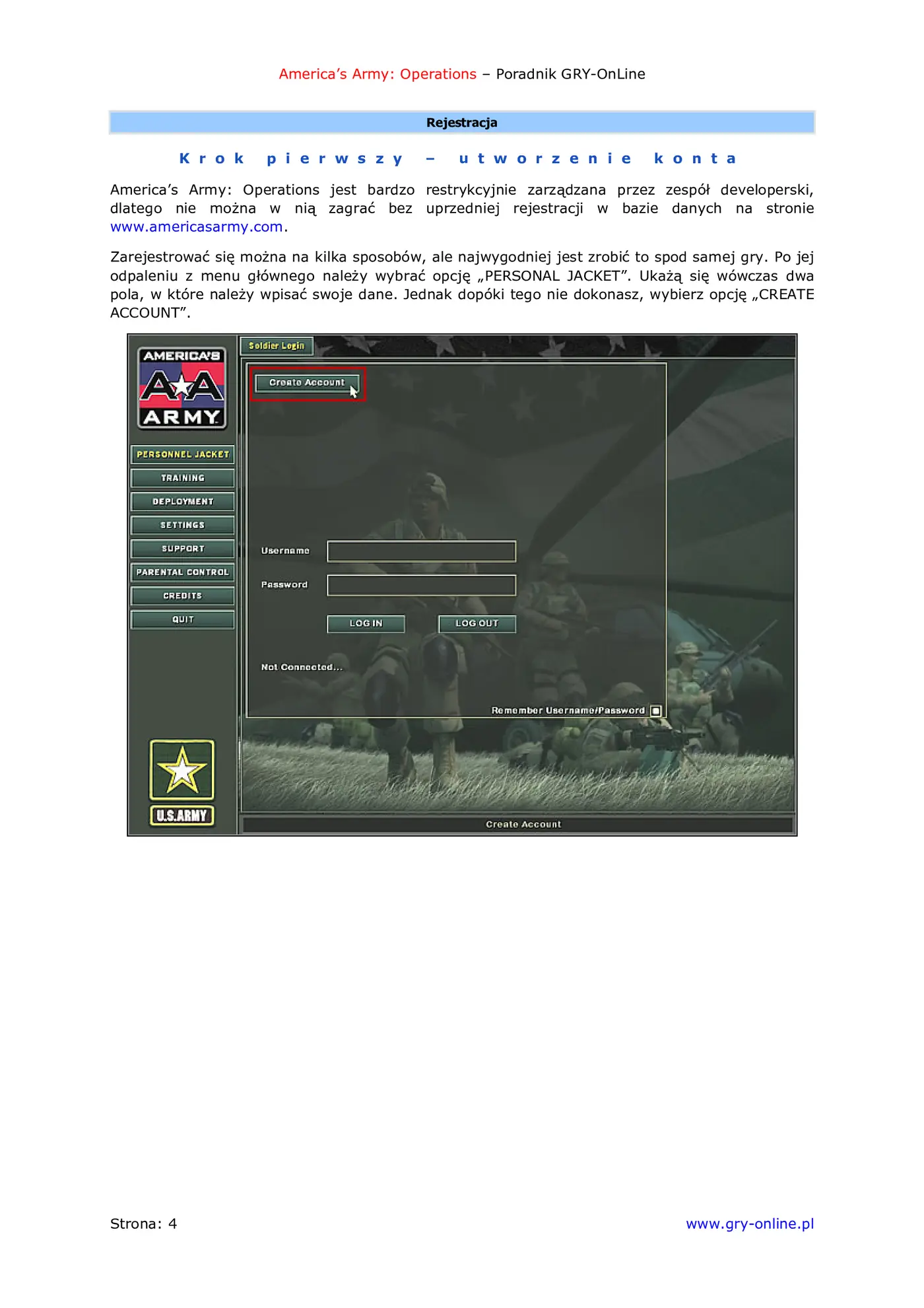 Fragment „America's Army: Operations - poradnik do gry” — strona 5 z 8