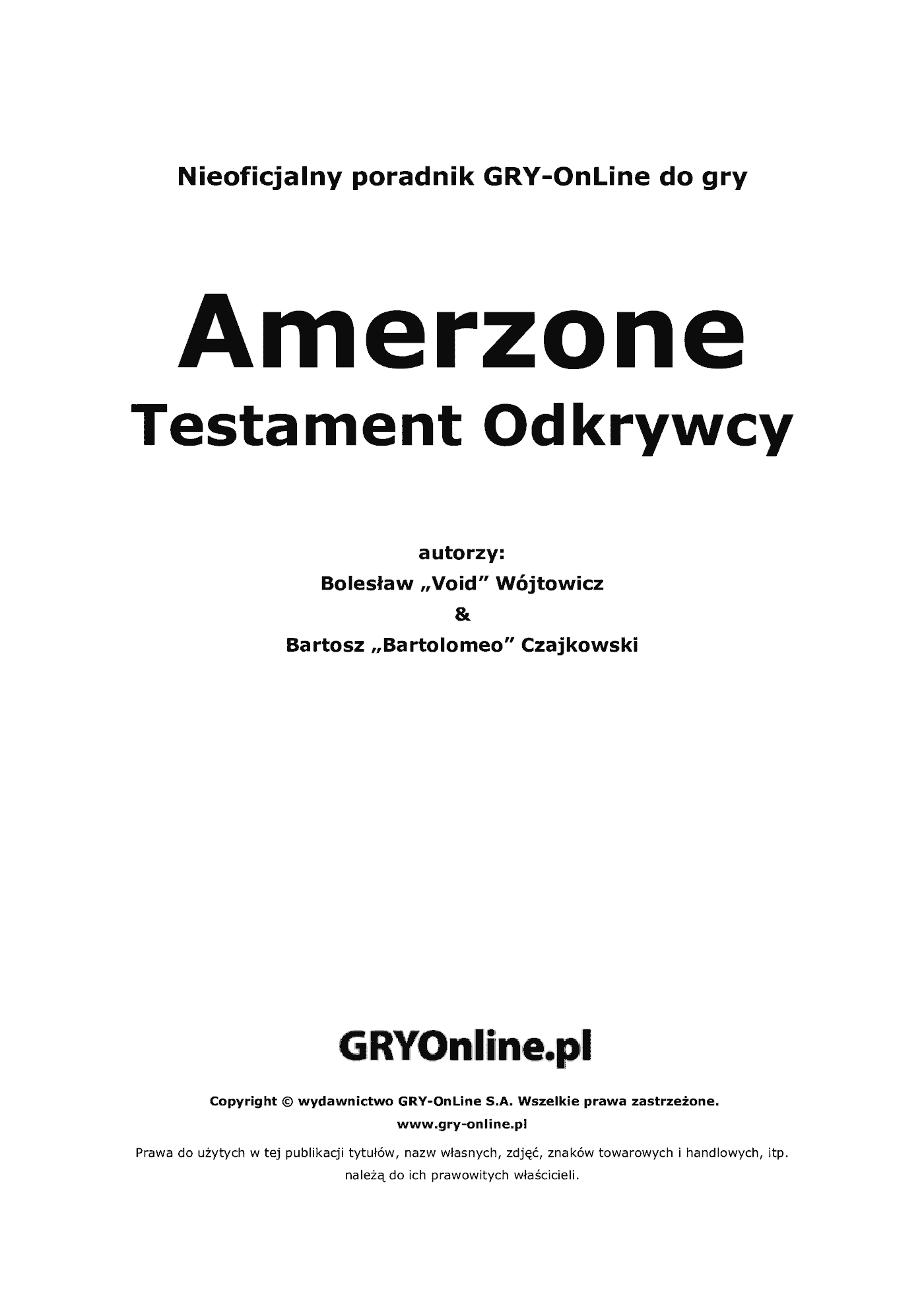 Fragment „Amerzone: Testament Odkrywcy - poradnik do gry” — strona 2 z 8