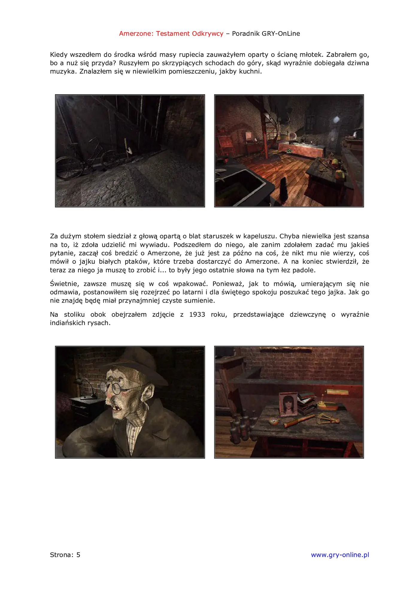 Fragment „Amerzone: Testament Odkrywcy - poradnik do gry” — strona 6 z 8