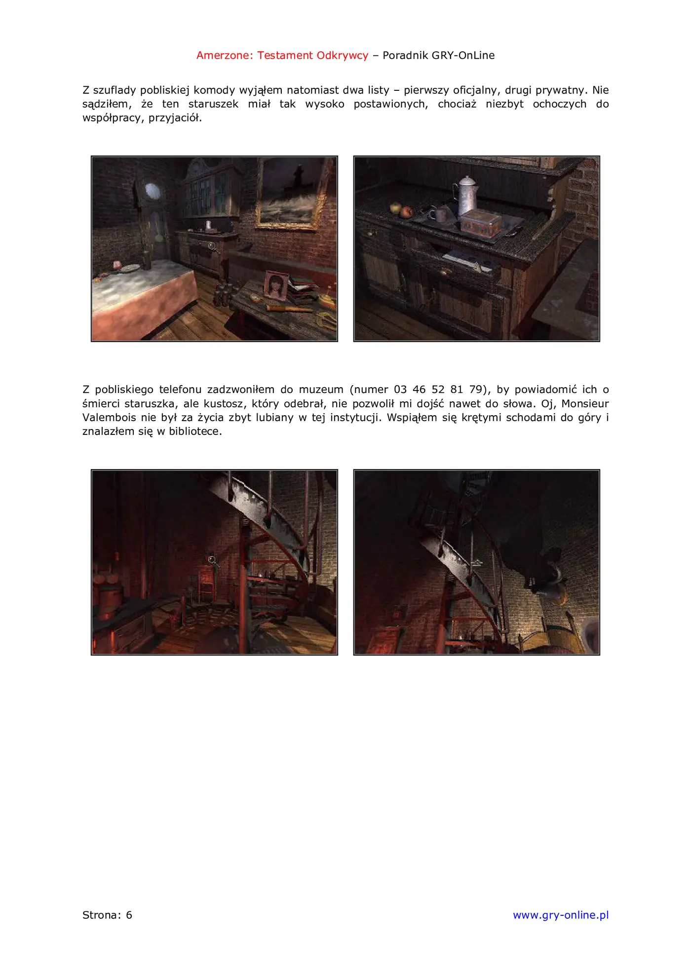 Fragment „Amerzone: Testament Odkrywcy - poradnik do gry” — strona 7 z 8