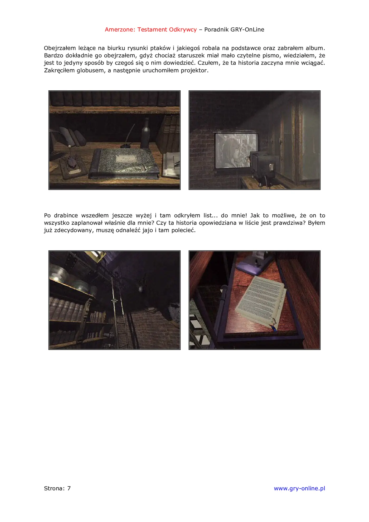 Fragment „Amerzone: Testament Odkrywcy - poradnik do gry” — strona 8 z 8