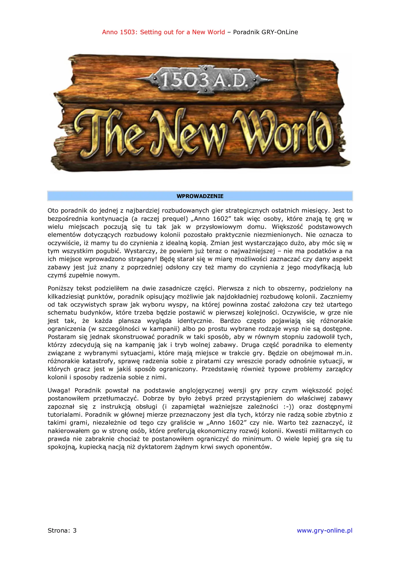 Fragment „Anno 1503: The New World - poradnik do gry” — strona 4 z 8