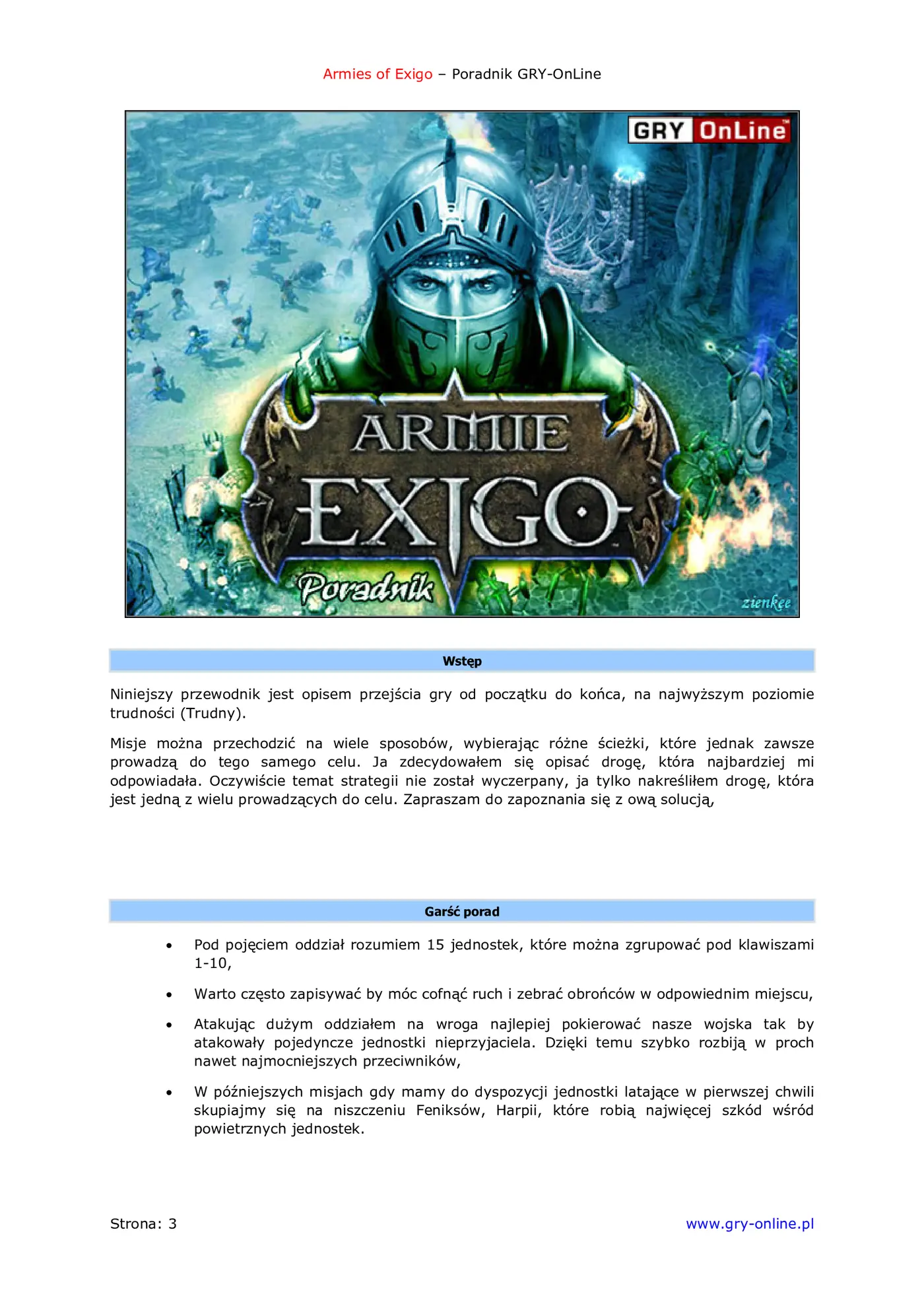 Fragment „Armie Exigo - poradnik do gry” — strona 4 z 8