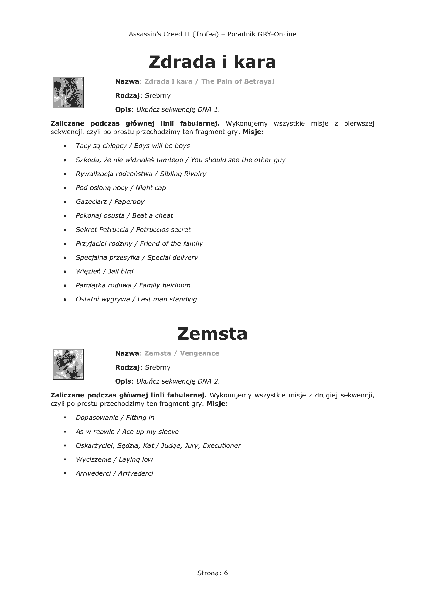 Fragment „Assassin's Creed II - Trofea - poradnik do gry” — strona 7 z 8
