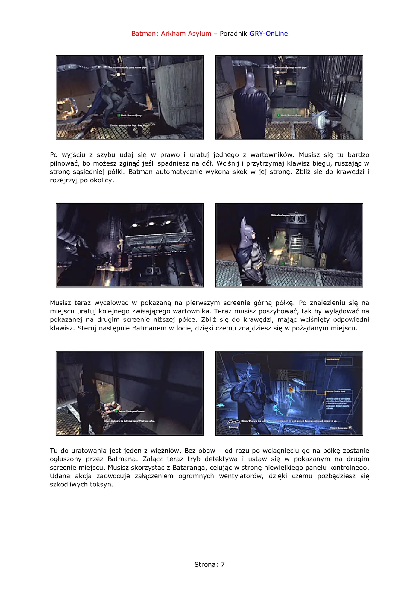 Fragment „Batman: Arkham Asylum - poradnik do gry” — strona 8 z 8
