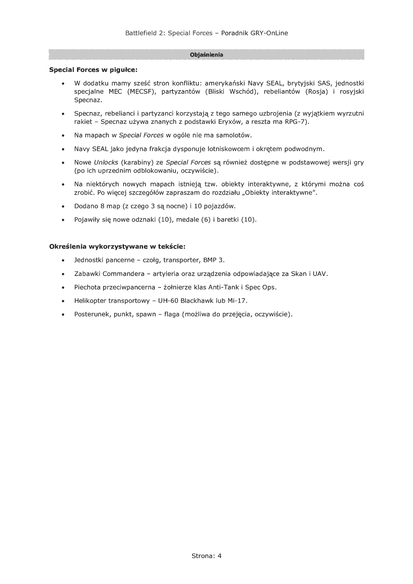 Fragment „Battlefield 2: Jednostki Specjalne - poradnik do gry” — strona 5 z 8