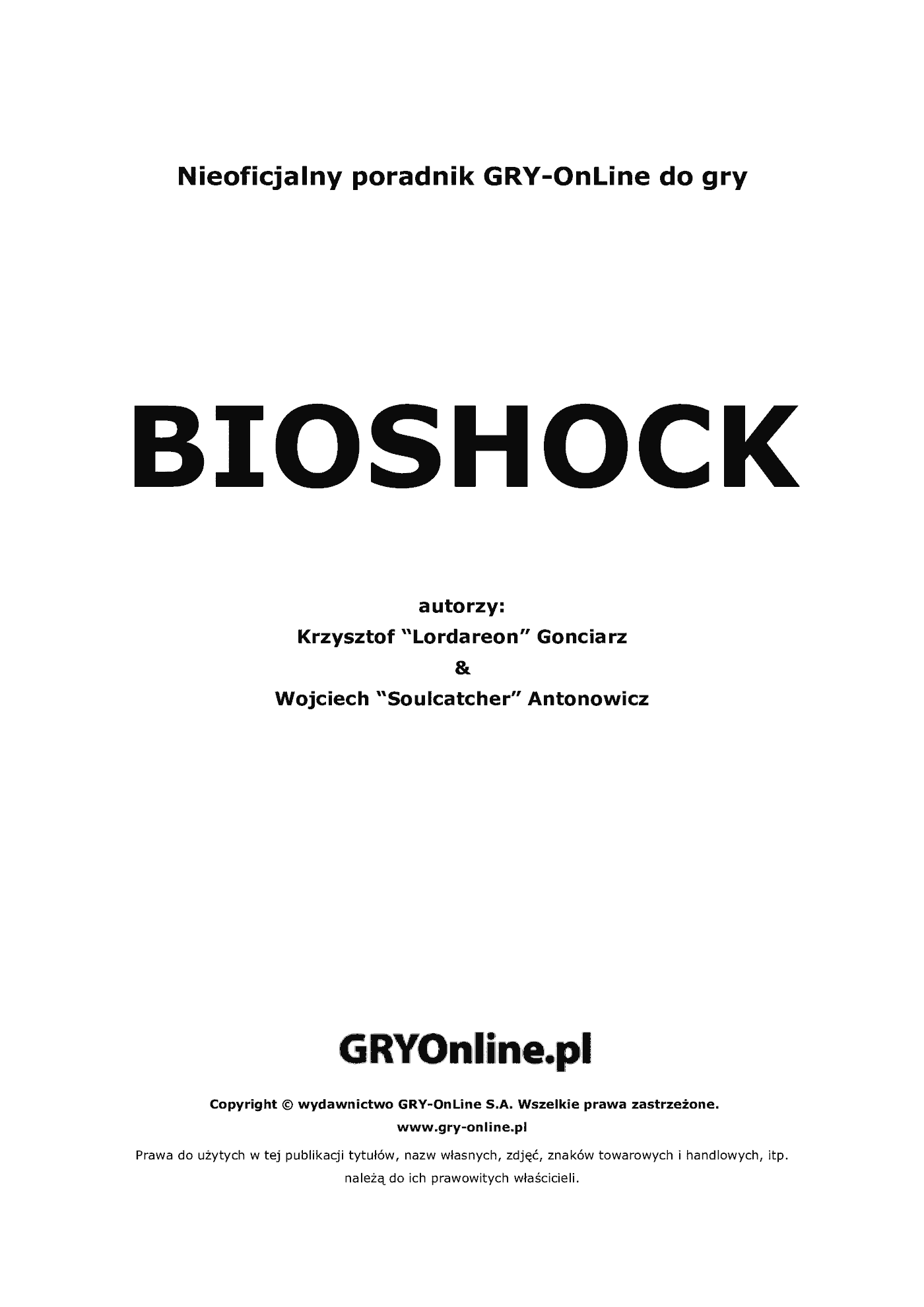 Fragment „BioShock - poradnik do gry” — strona 2 z 8