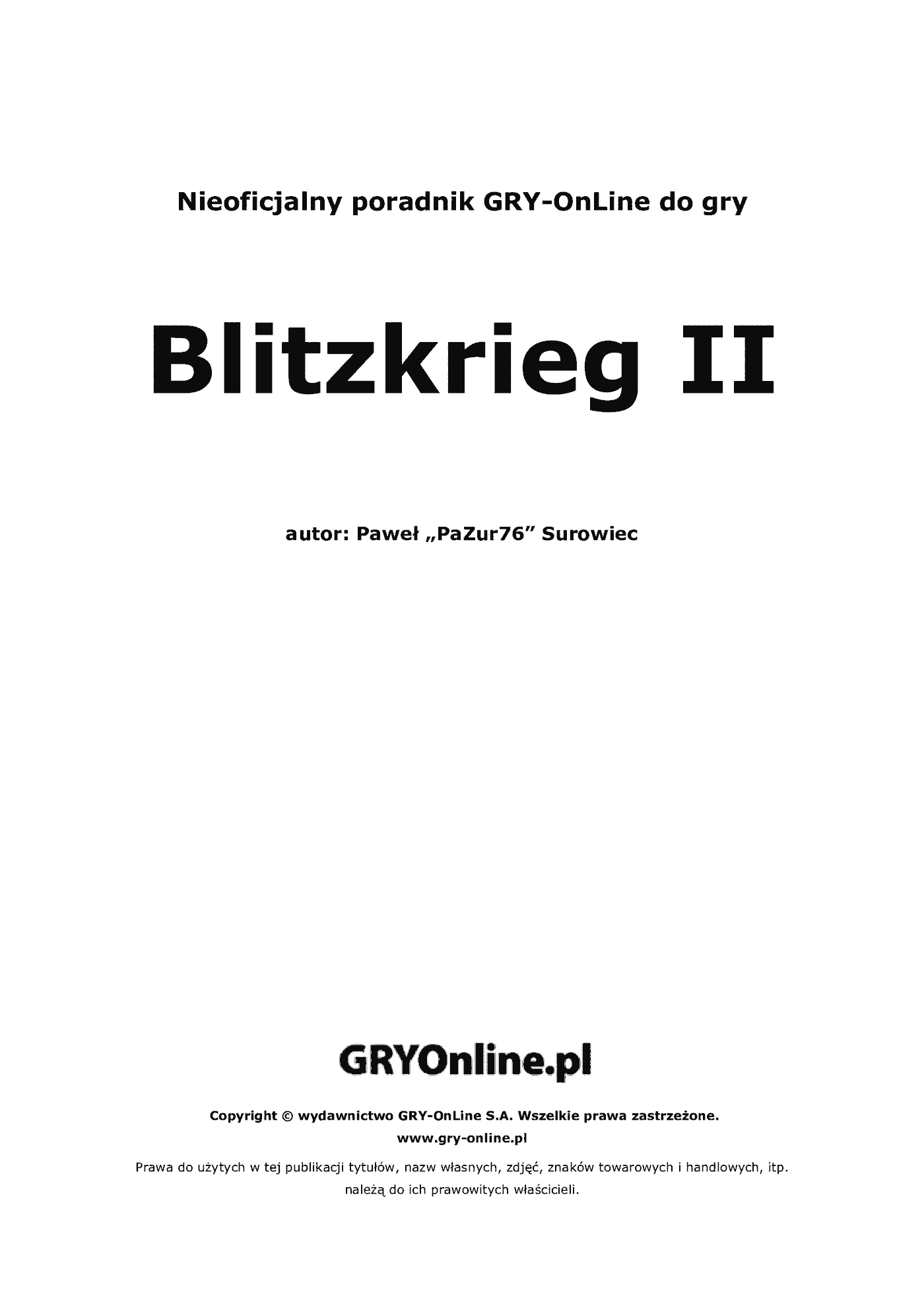 Fragment „Blitzkrieg 2 - poradnik do gry” — strona 2 z 8