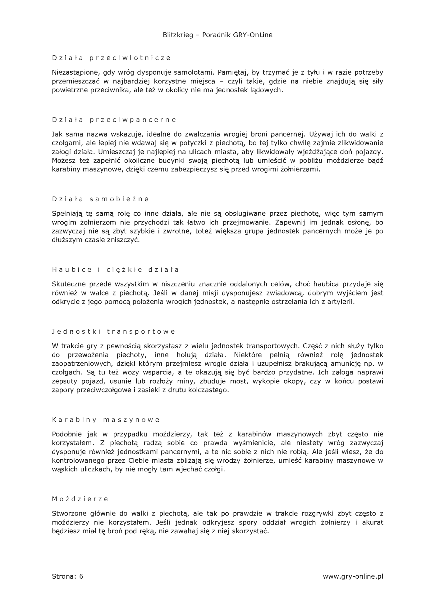 Fragment „Blitzkrieg - poradnik do gry” — strona 7 z 8