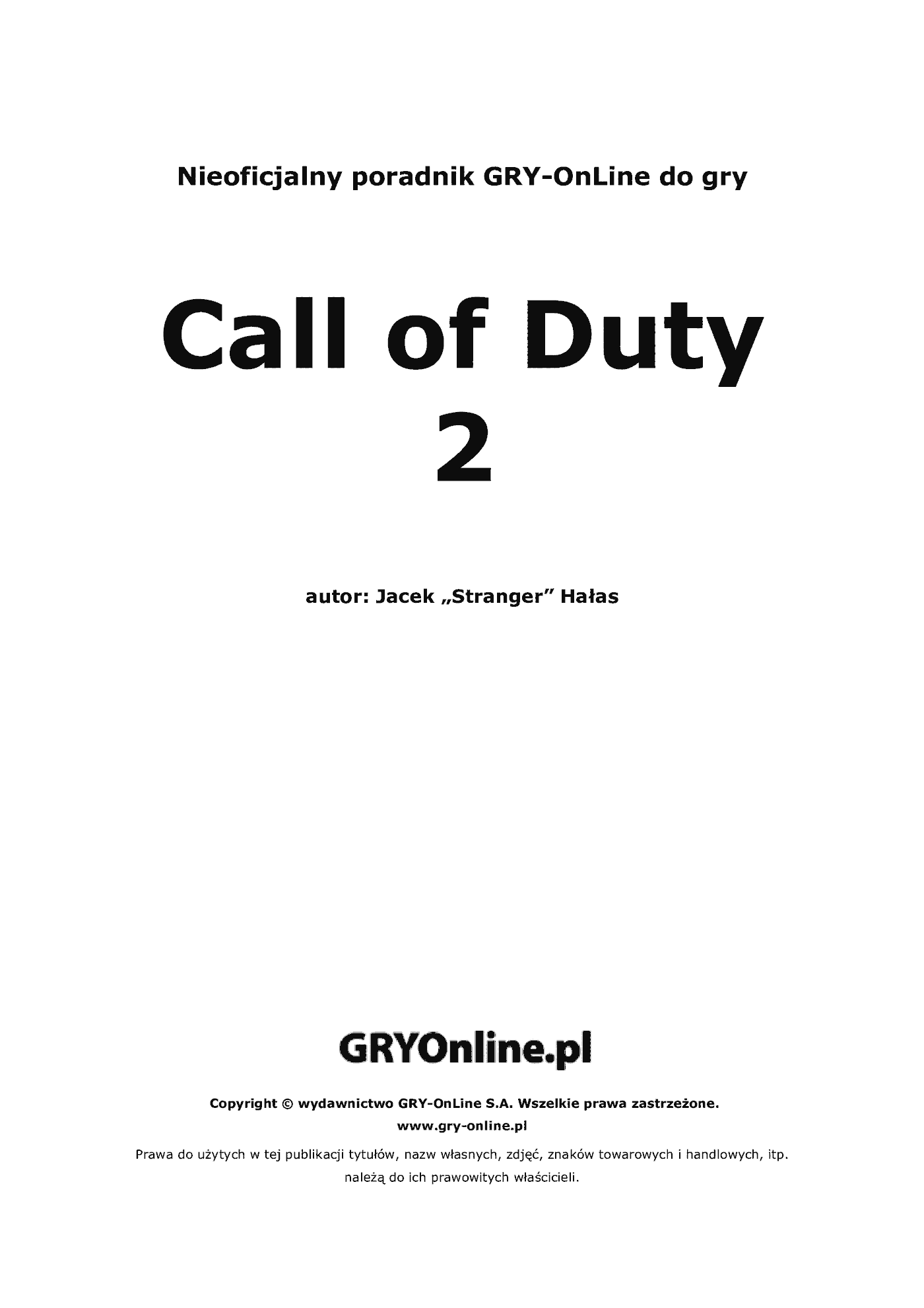 Fragment „Call of Duty 2 - poradnik do gry” — strona 2 z 8