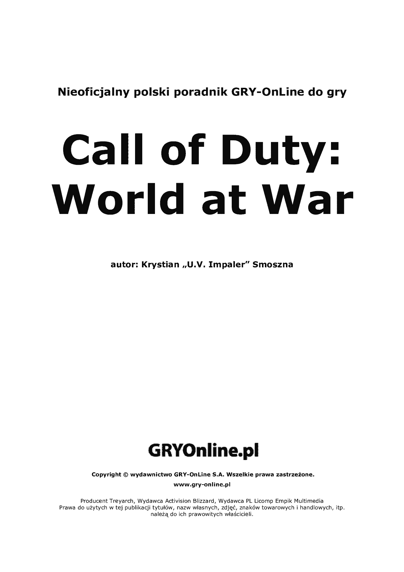 Fragment „Call of Duty: World at War - poradnik do gry” — strona 2 z 8