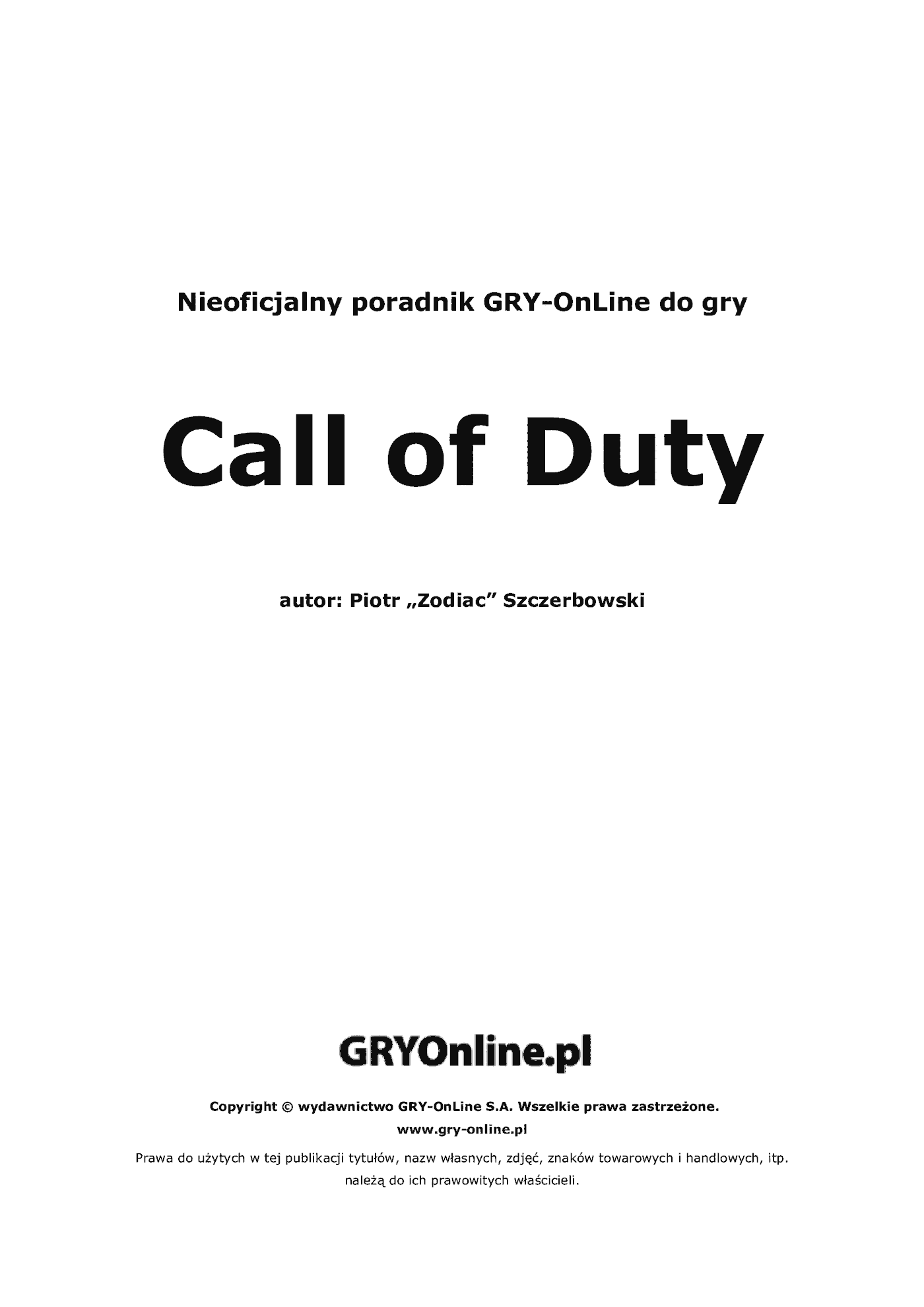 Fragment „Call of Duty - poradnik do gry” — strona 2 z 8