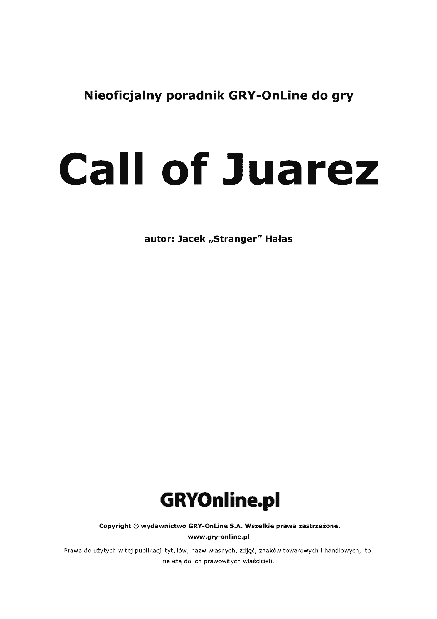 Fragment „Call of Juarez - poradnik do gry” — strona 2 z 8