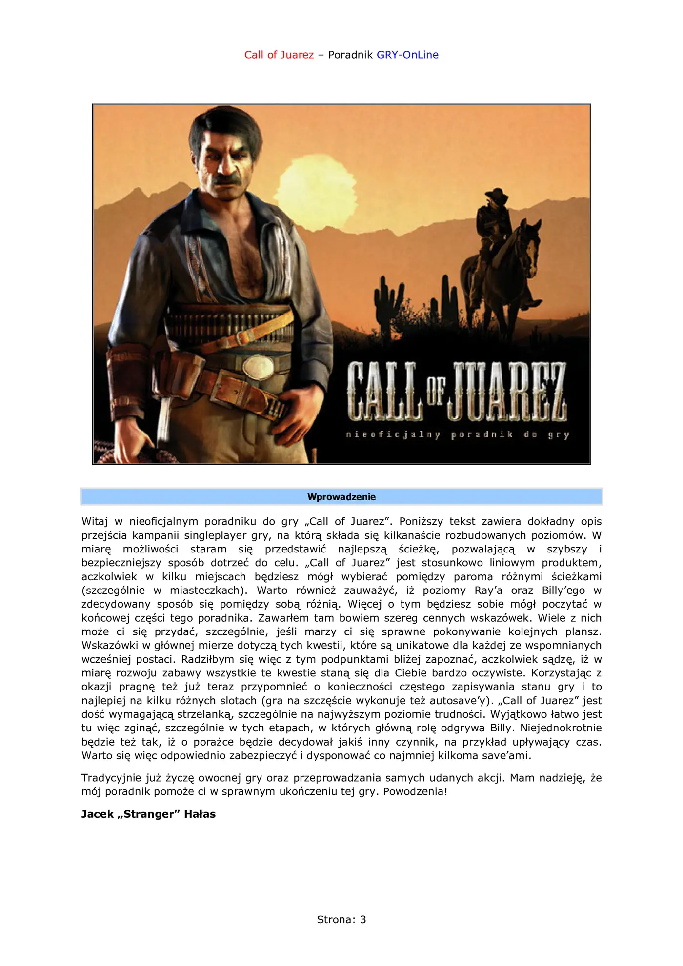 Fragment „Call of Juarez - poradnik do gry” — strona 4 z 8