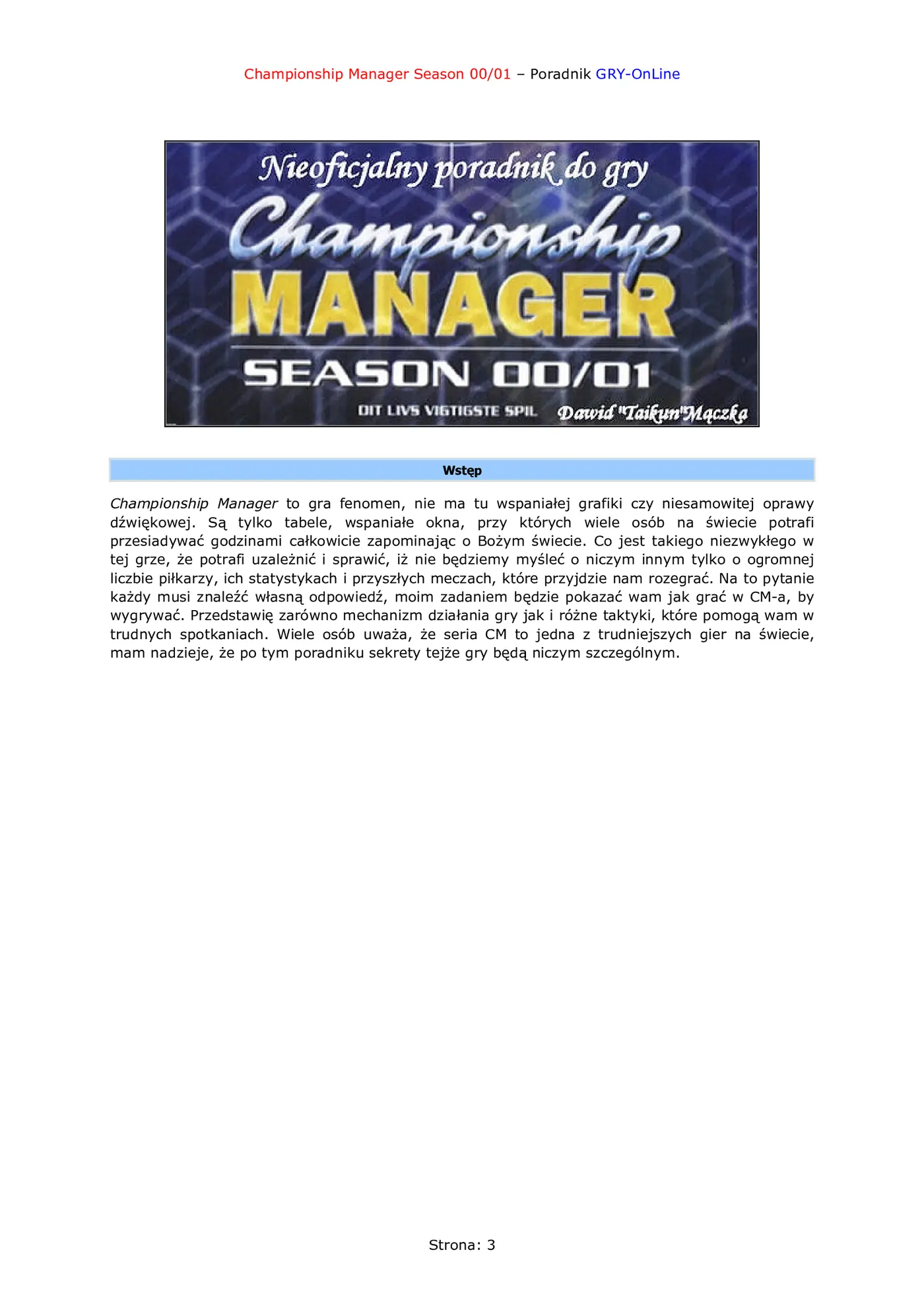 Fragment „Championship Manager 2000/2001 - poradnik do gry” — strona 4 z 8