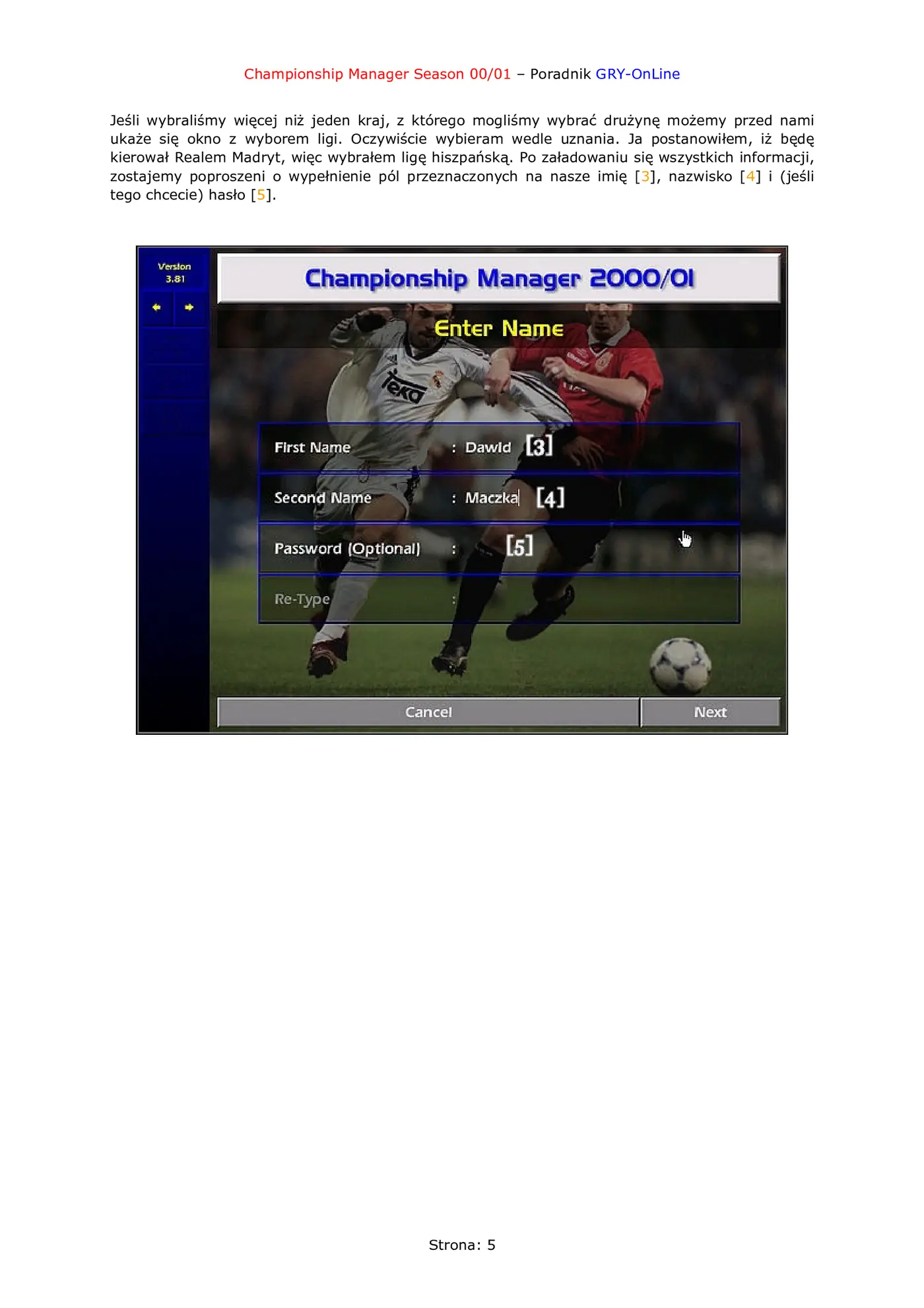 Fragment „Championship Manager 2000/2001 - poradnik do gry” — strona 6 z 8