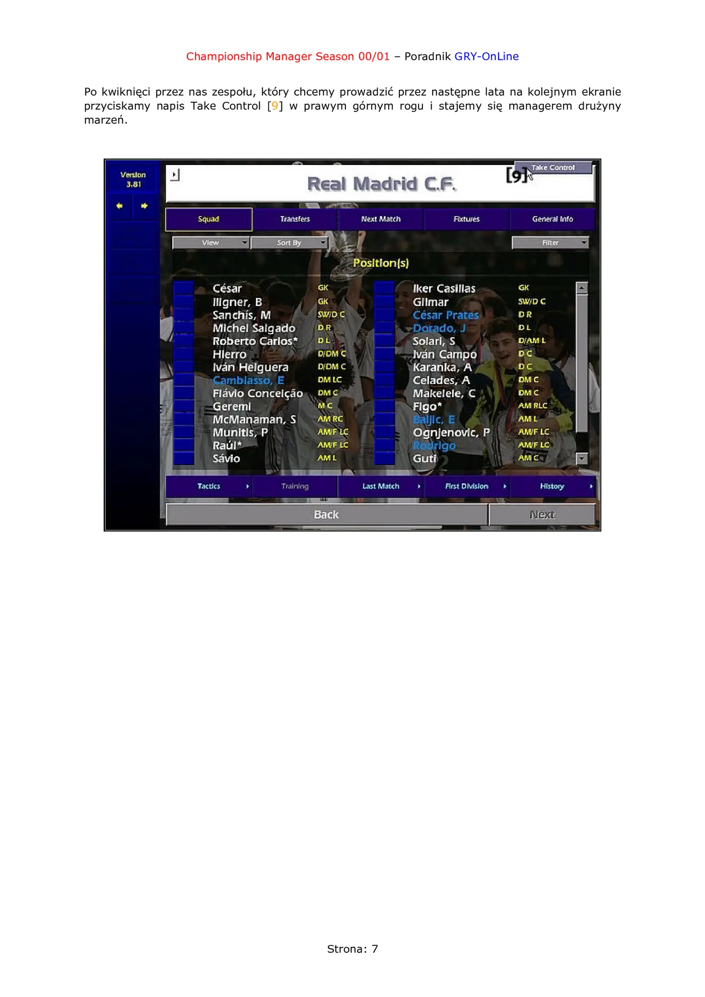 Fragment „Championship Manager 2000/2001 - poradnik do gry” — strona 8 z 8