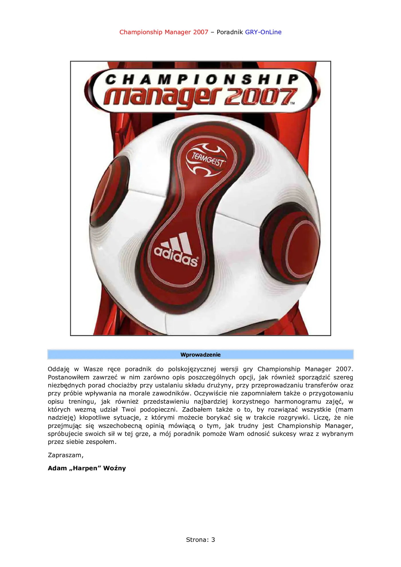 Fragment „Championship Manager 2007 - poradnik do gry” — strona 4 z 8