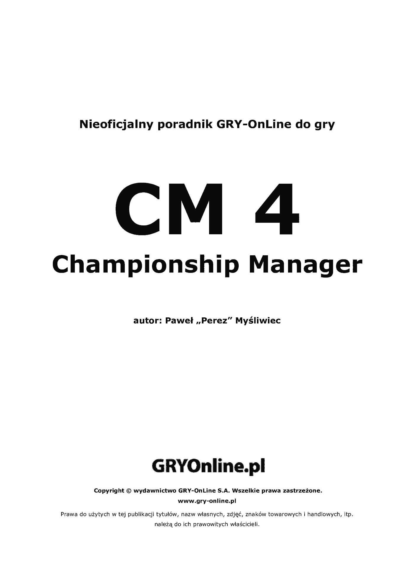 Fragment „Championship Manager 4 - poradnik do gry” — strona 2 z 8