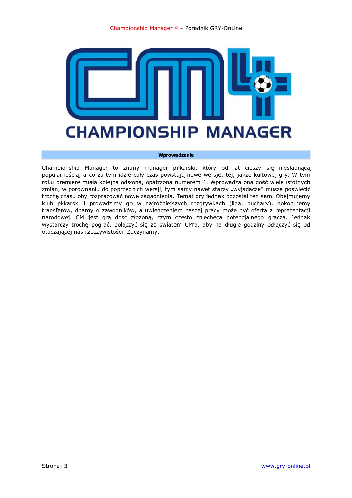 Fragment „Championship Manager 4 - poradnik do gry” — strona 4 z 8