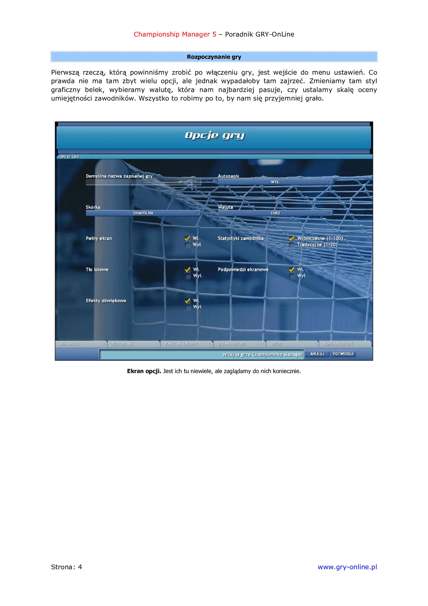 Fragment „Championship Manager 5 - poradnik do gry” — strona 5 z 8