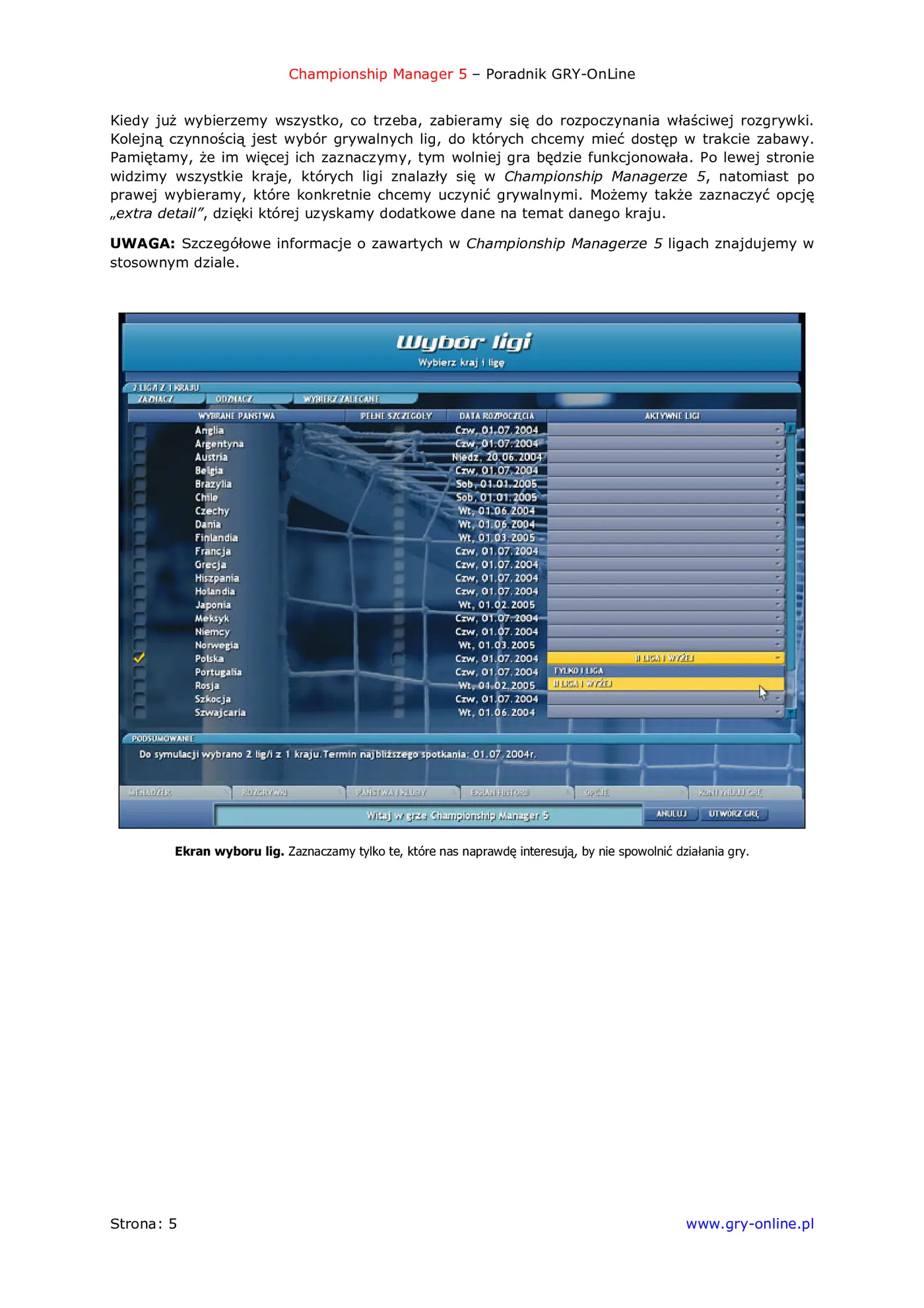 Fragment „Championship Manager 5 - poradnik do gry” — strona 6 z 8