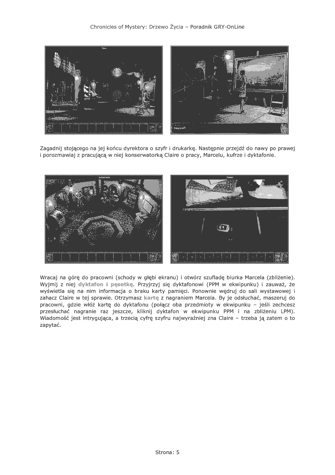 Fragment „Chronicles of Mystery: Drzewo Życia - poradnik do gry” — strona 6 z 8