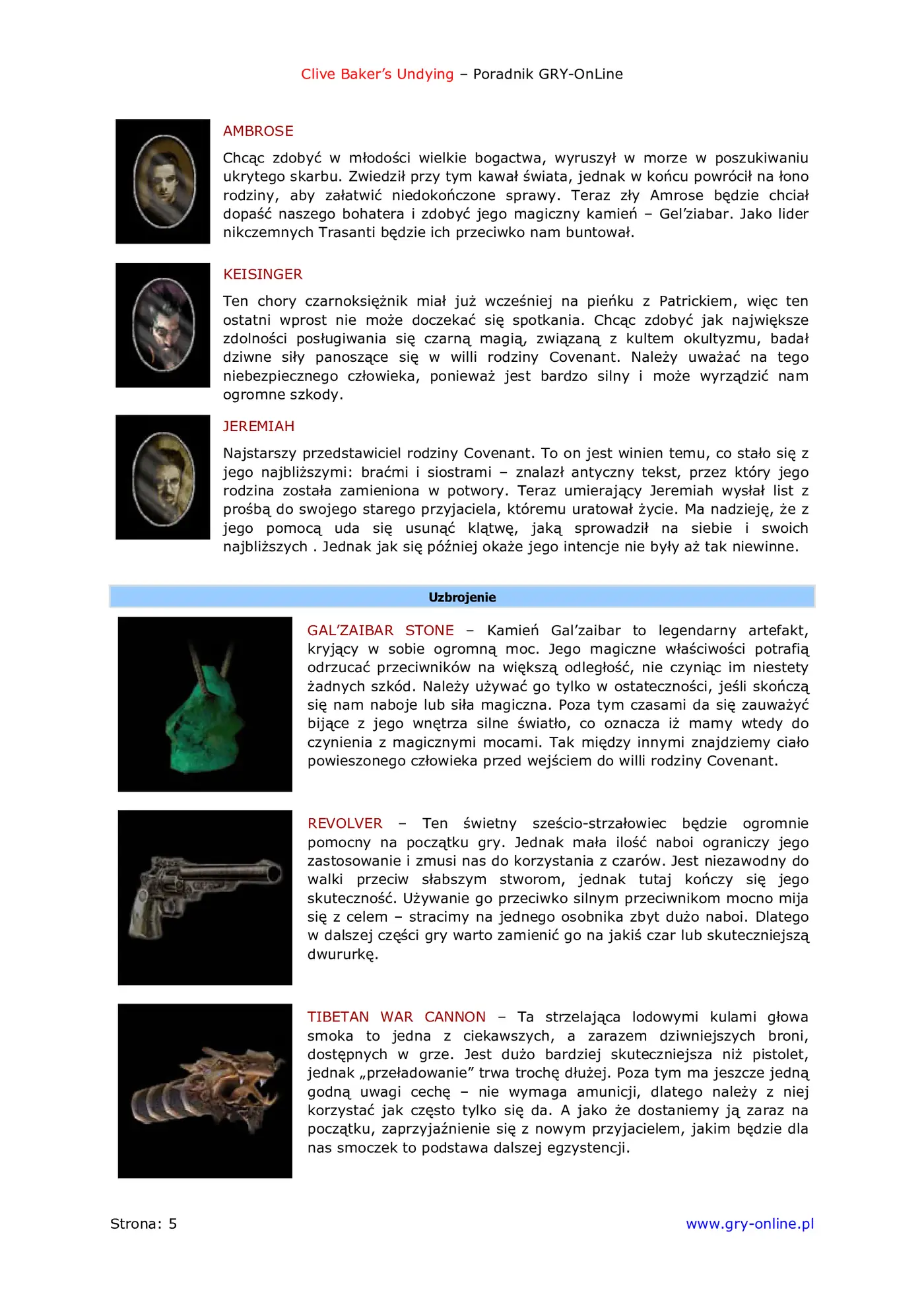Fragment „Clive Barker's Undying - poradnik do gry” — strona 6 z 8