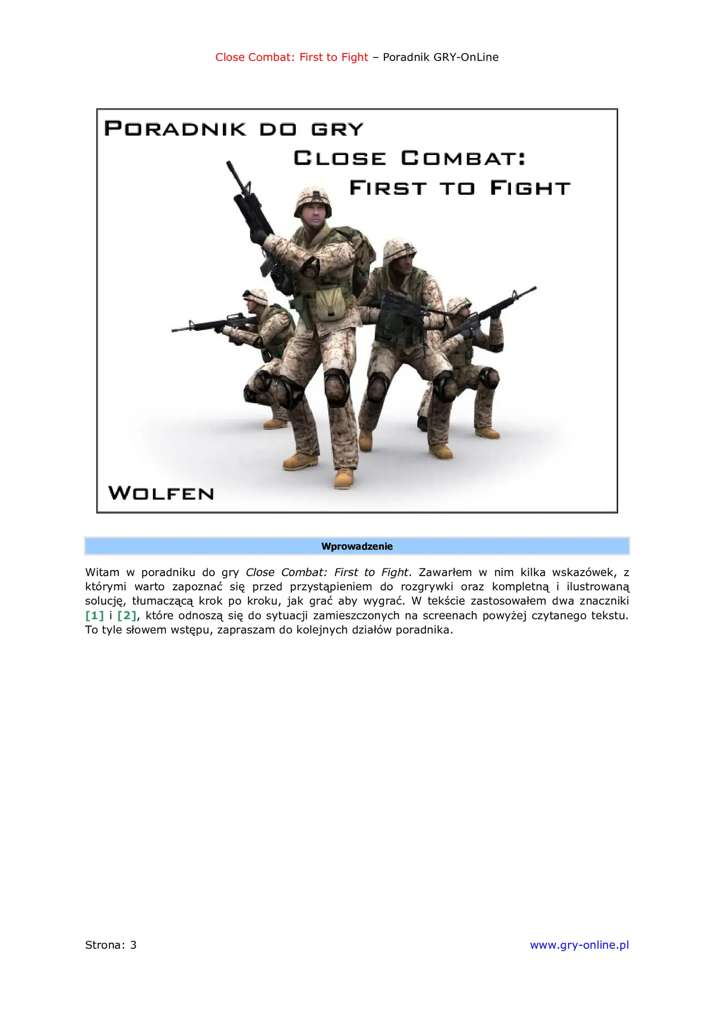 Fragment „Close Combat: First to Fight - poradnik do gry” — strona 4 z 8