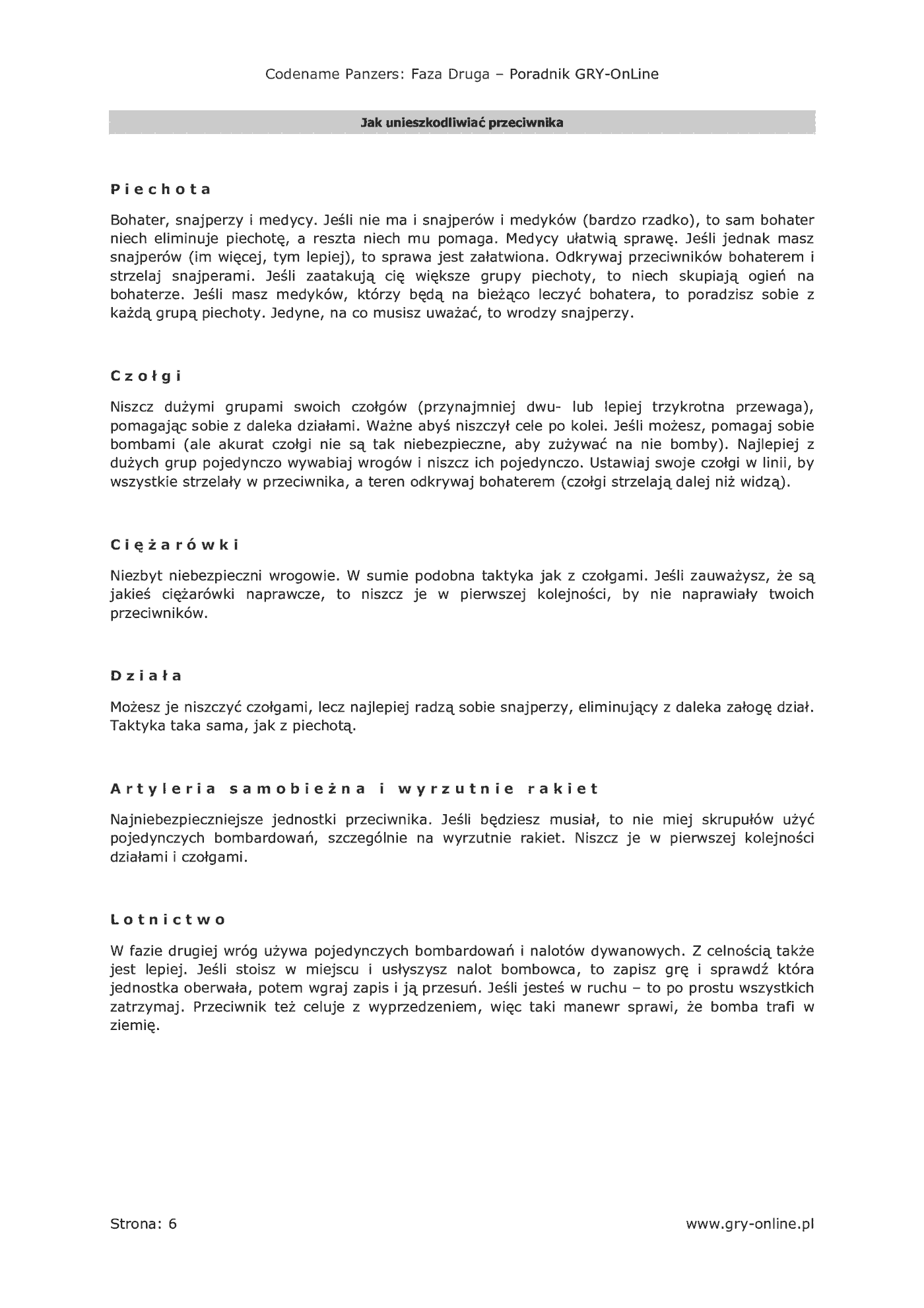 Fragment „Codename: Panzers - Faza Druga - poradnik do gry” — strona 7 z 8