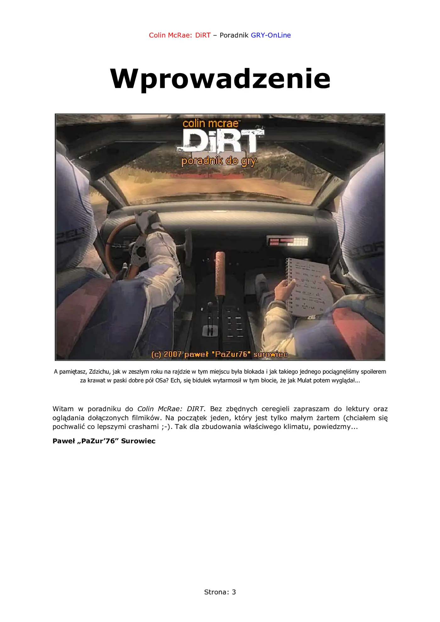 Fragment „Colin McRae: DiRT - poradnik do gry” — strona 4 z 8